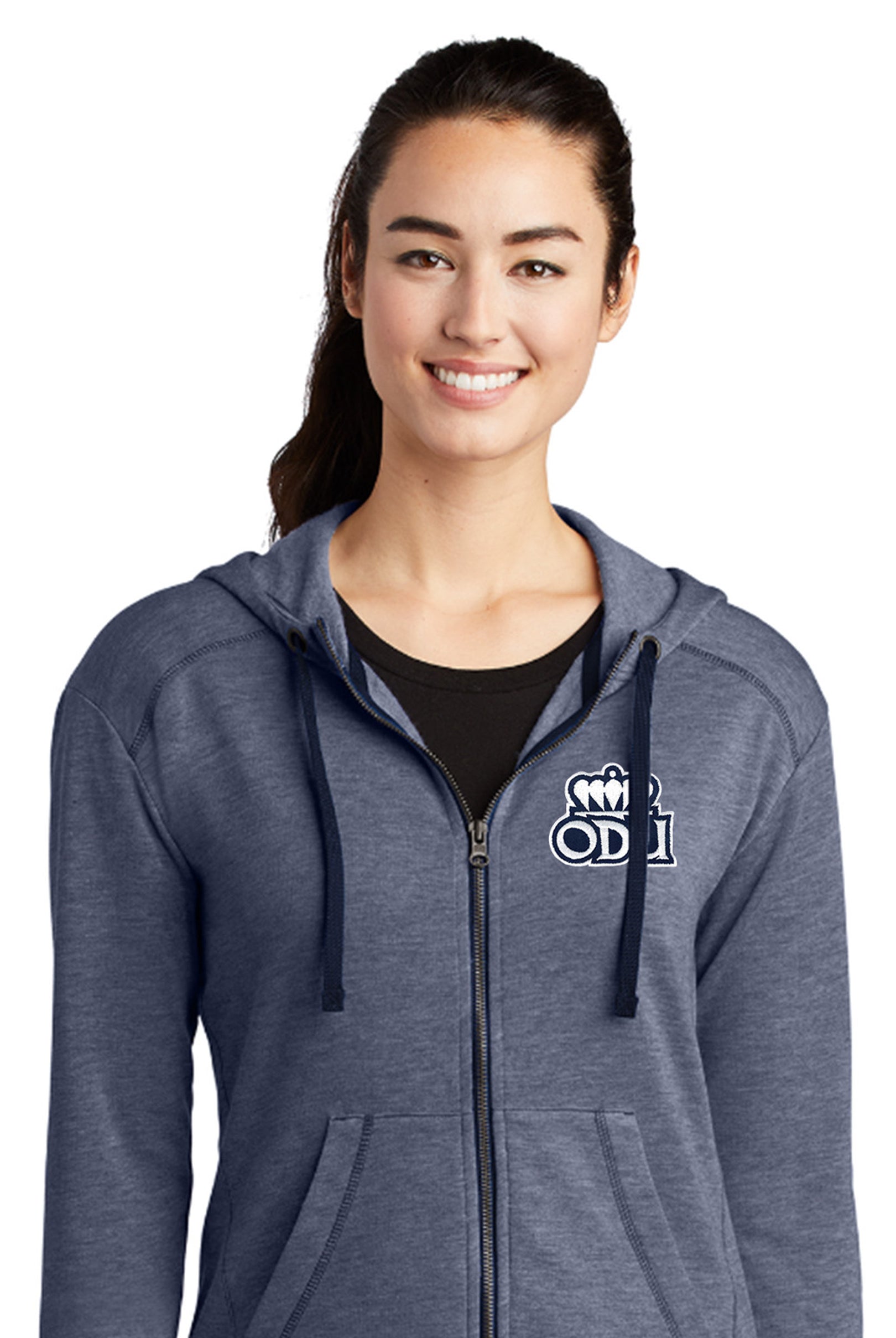 Old Dominion University, ODU, Sport-Tek ® Ladies PosiCharge ® Tri-Blend Wicking Fleece Full-Zip Hooded Jacket