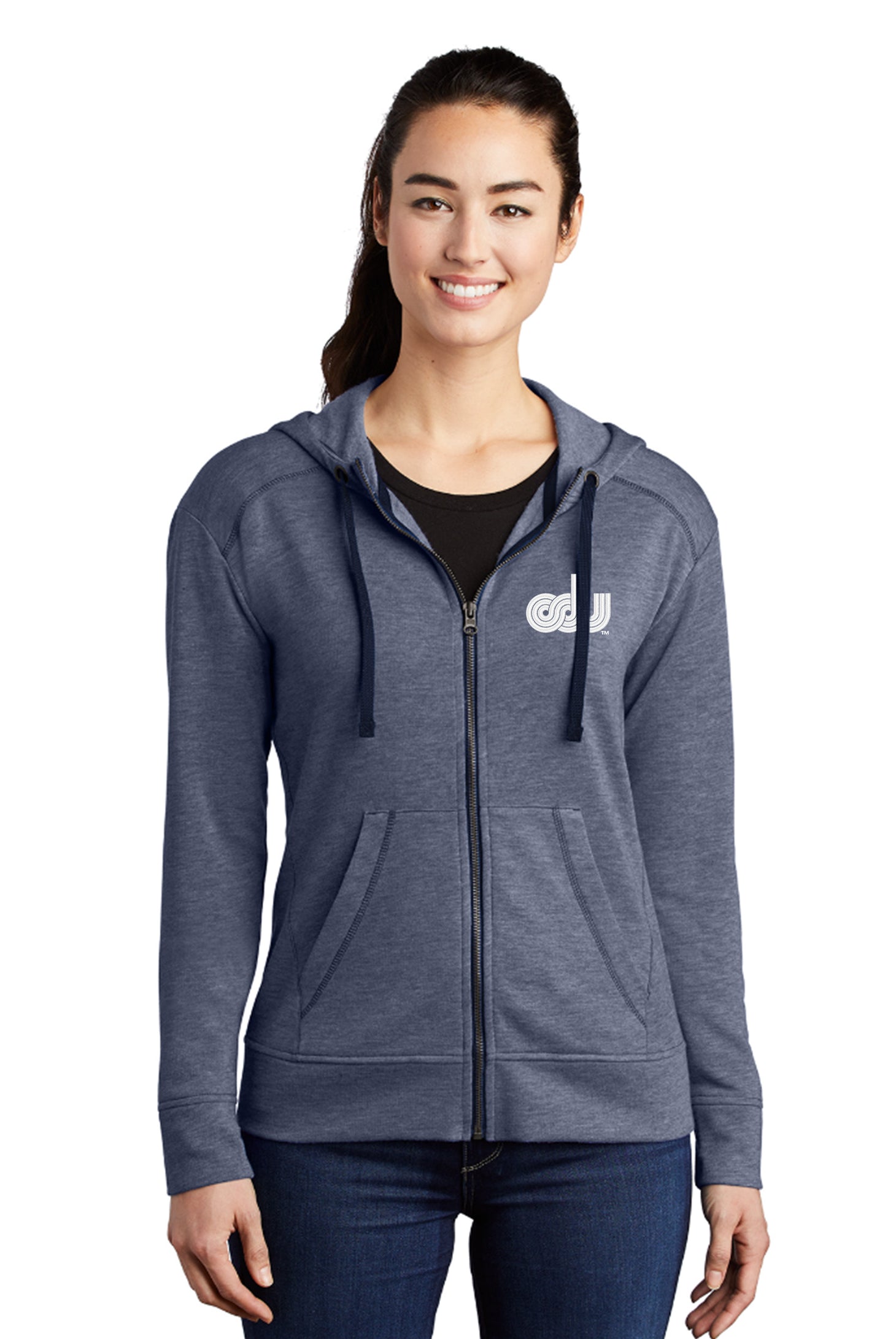 Old Dominion University, ODU Vintage8 logo, Sport-Tek ® Ladies PosiCharge ® Tri-Blend Wicking Fleece Full-Zip Hooded Jacket