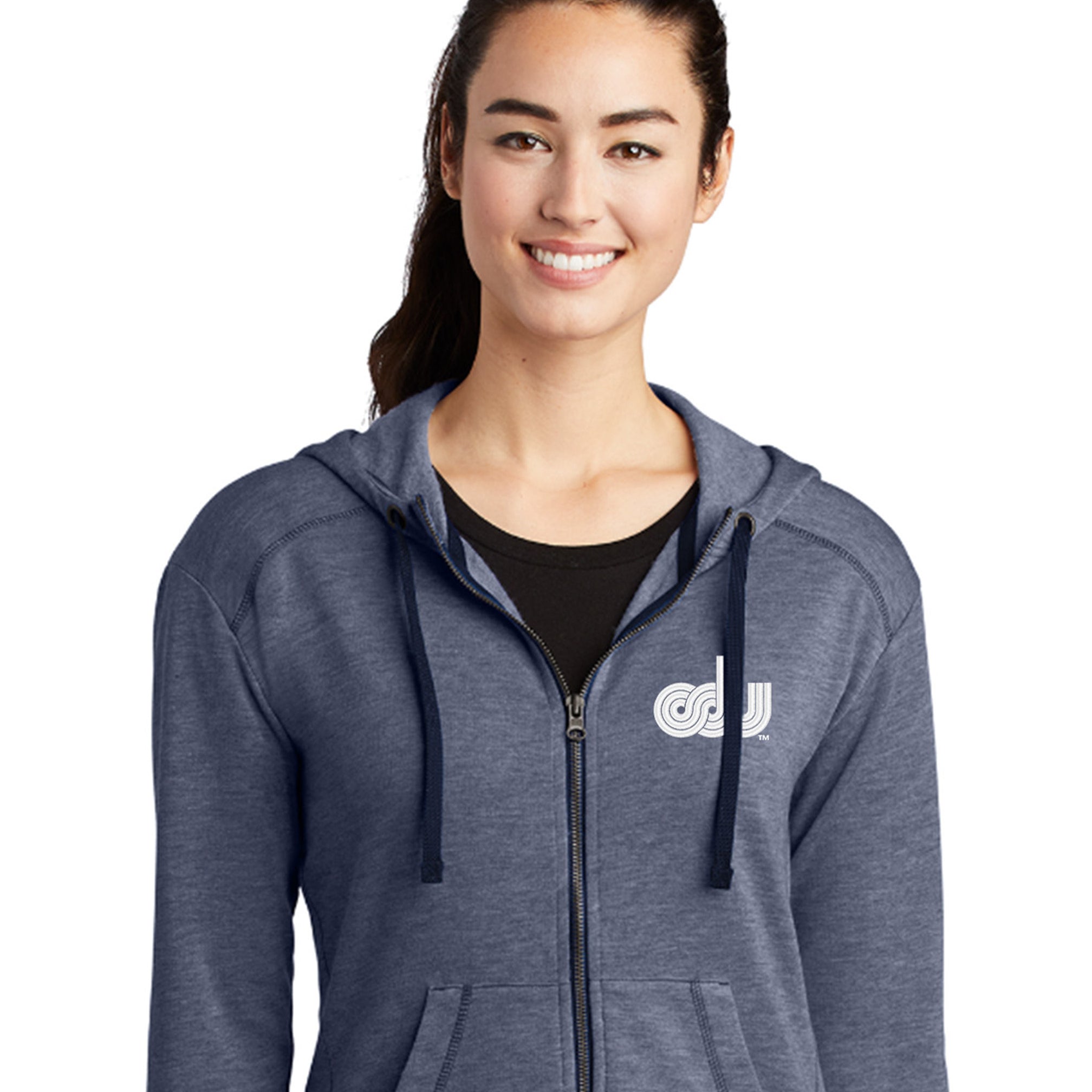 Old Dominion University, ODU Vintage8 logo, Sport-Tek ® Ladies PosiCharge ® Tri-Blend Wicking Fleece Full-Zip Hooded Jacket