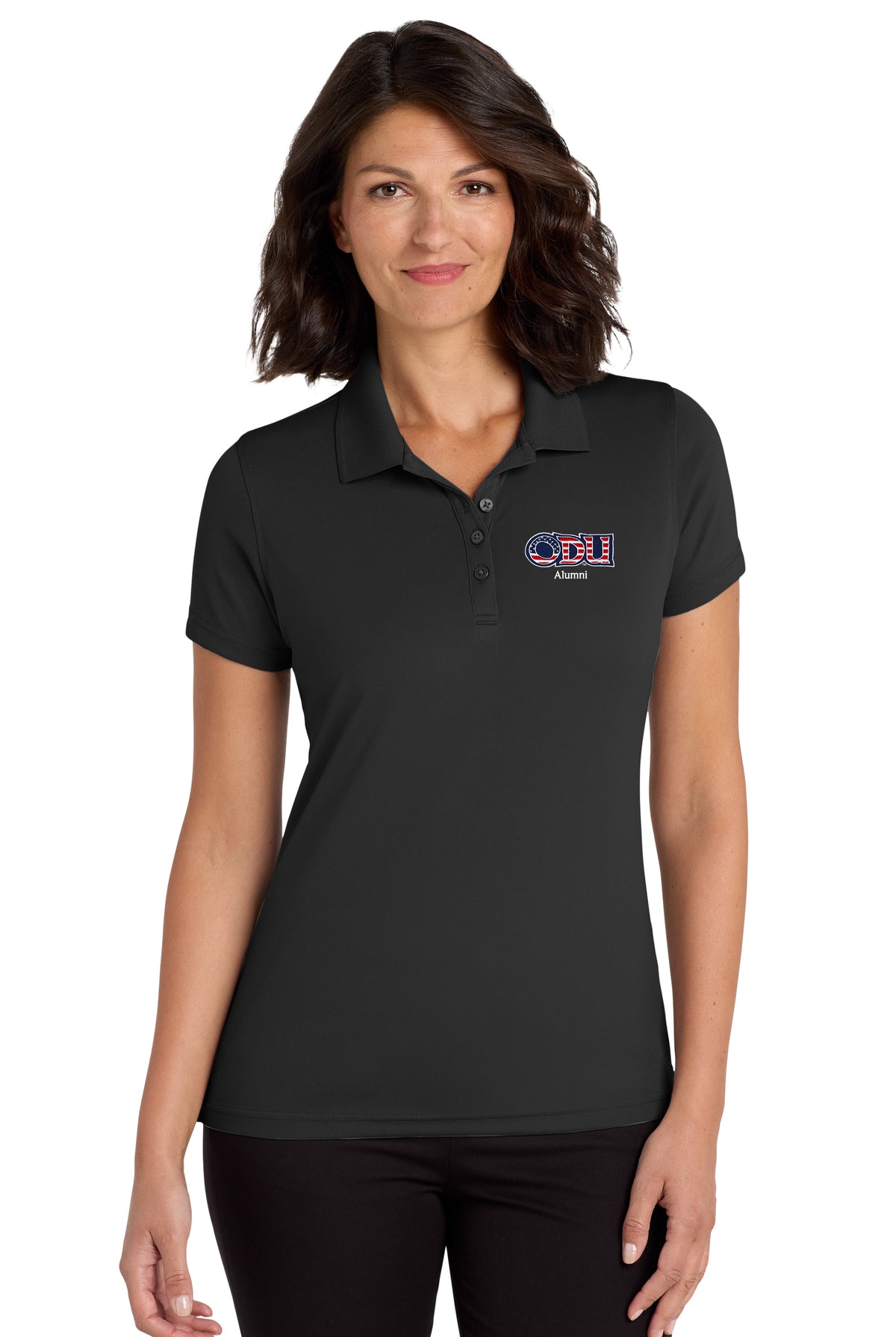 Old Dominion University, ODU Military - Alumni, Women's UV Micro-Mesh Polo - Black