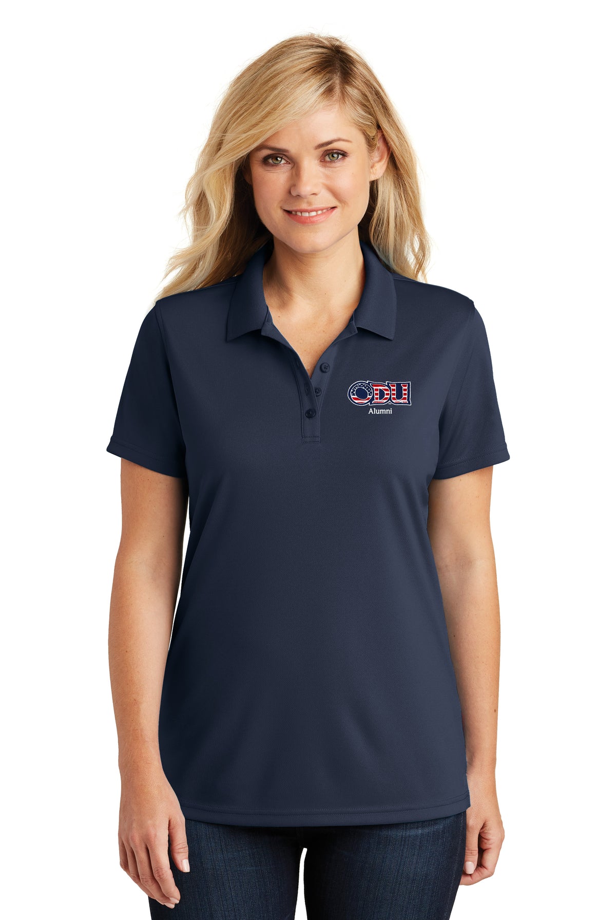 Old Dominion University, ODU Military - Alumni, Women's UV Micro-Mesh Polo - Navy