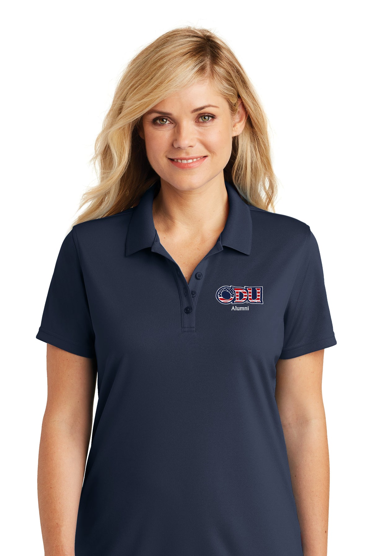 Old Dominion University, ODU Military - Alumni, Women's UV Micro-Mesh Polo - Navy