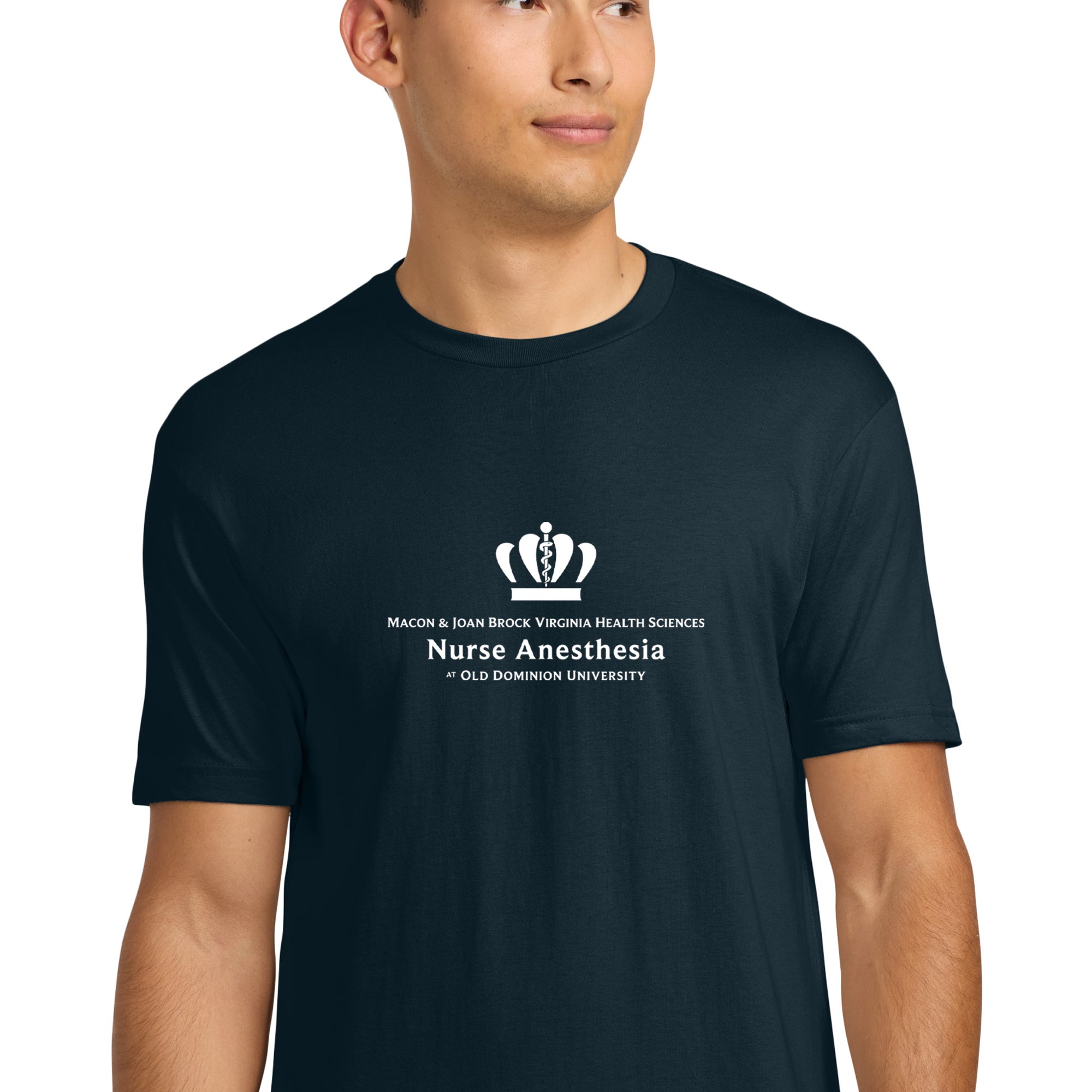 Old Dominion University, Full Logo, Nurse Anesthesia, Next Level Apparel® Unisex Cotton Tee - Navy