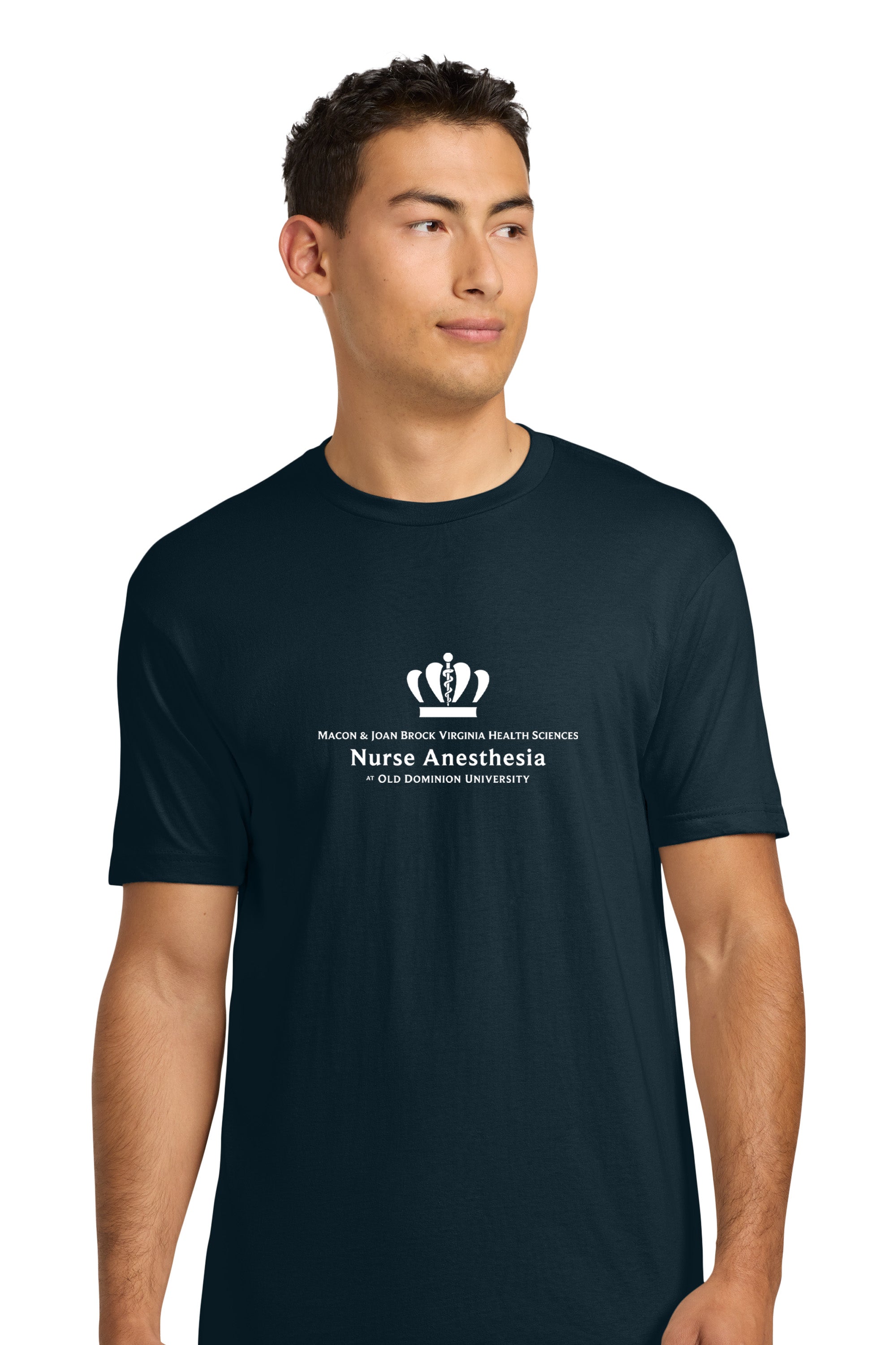 Old Dominion University, Full Logo, Nurse Anesthesia, Next Level Apparel® Unisex Cotton Tee - Navy