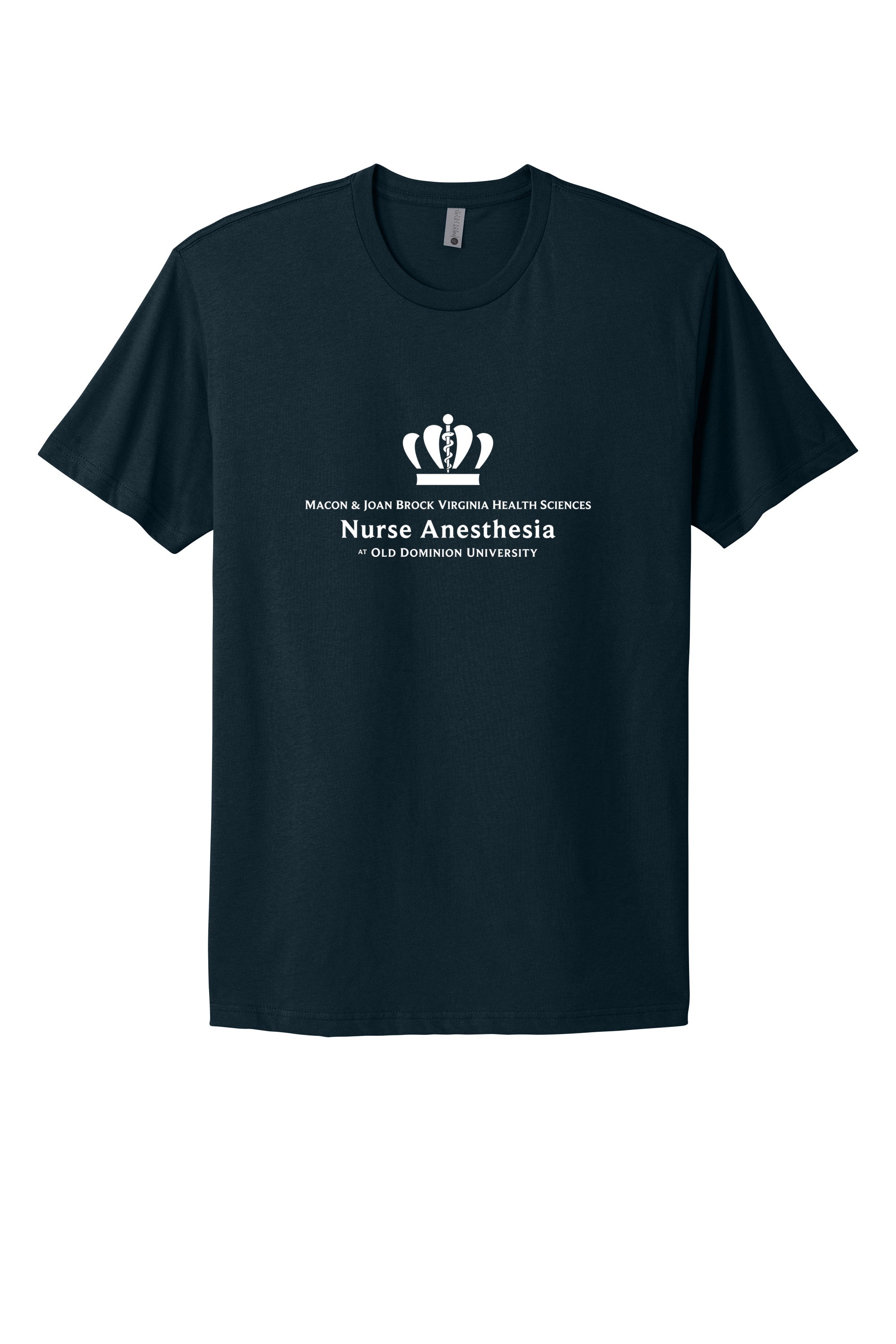 Old Dominion University, Full Logo, Nurse Anesthesia, Next Level Apparel® Unisex Cotton Tee - Navy
