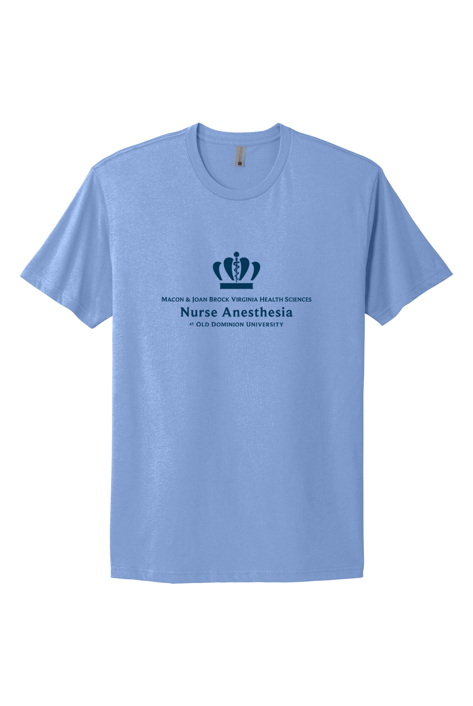 Old Dominion University, Full Logo, Nurse Anesthesia, Next Level Apparel® Unisex Cotton Tee - Carolina Blue