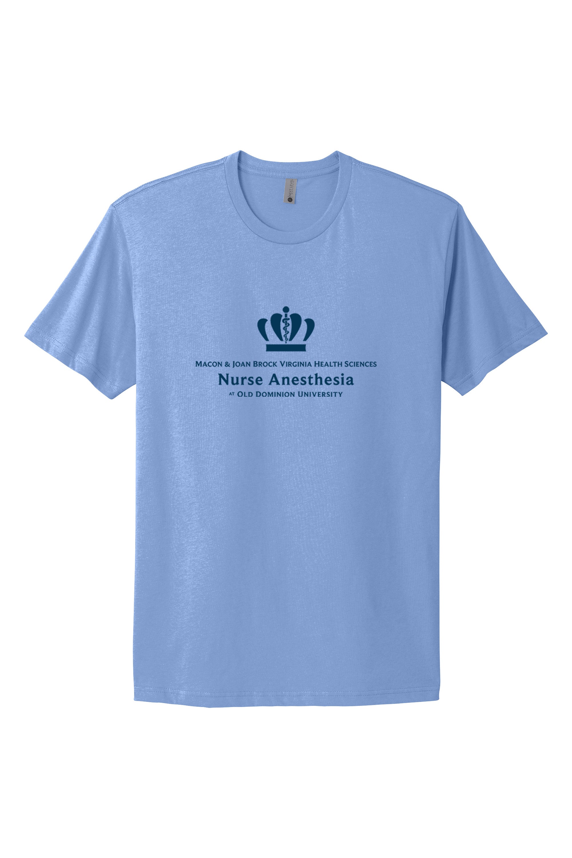 Old Dominion University, Full Logo, Nurse Anesthesia, Next Level Apparel® Unisex Cotton Tee - Carolina Blue