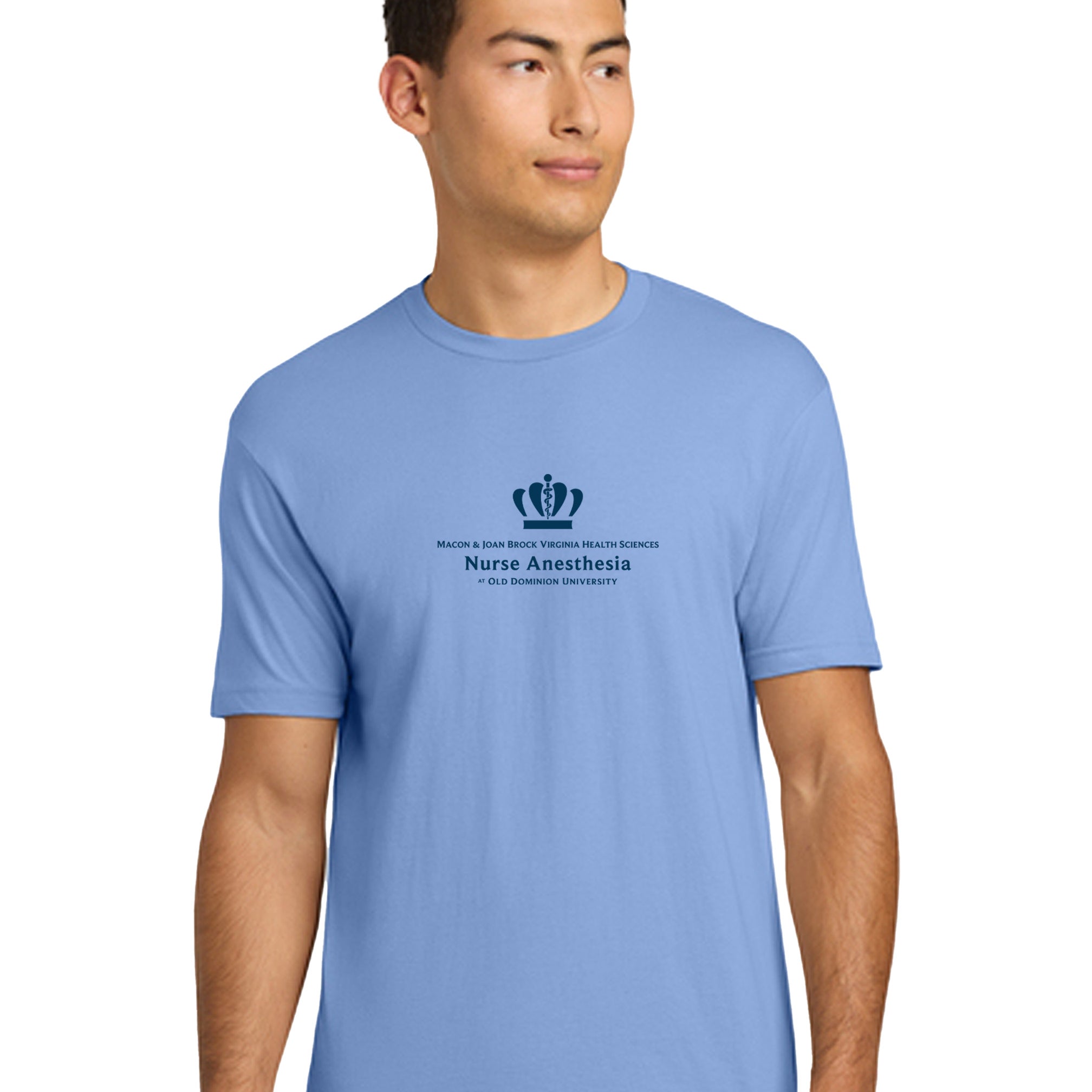 Old Dominion University, Full Logo, Nurse Anesthesia, Next Level Apparel® Unisex Cotton Tee - Carolina Blue