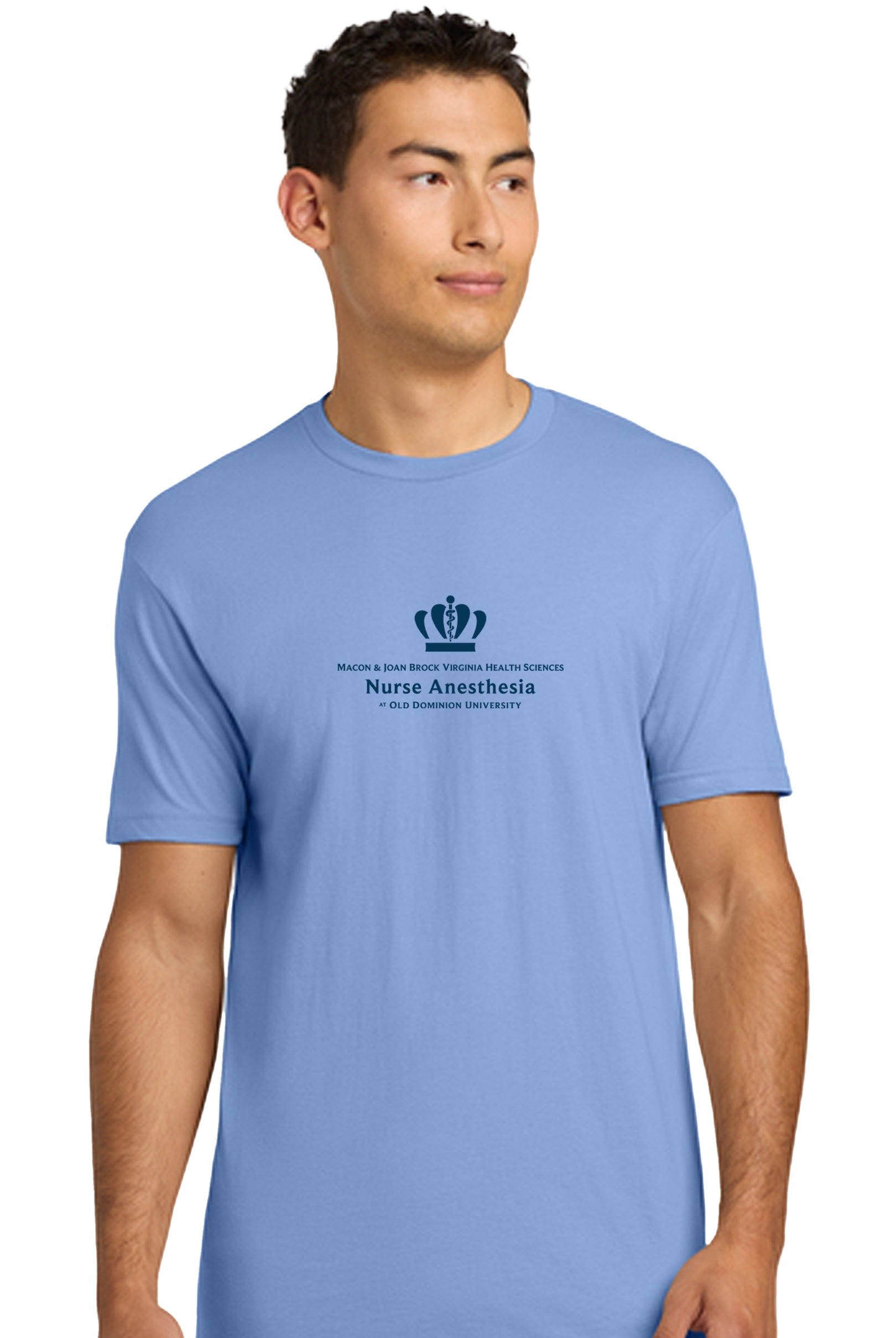 Old Dominion University, Full Logo, Nurse Anesthesia, Next Level Apparel® Unisex Cotton Tee - Carolina Blue
