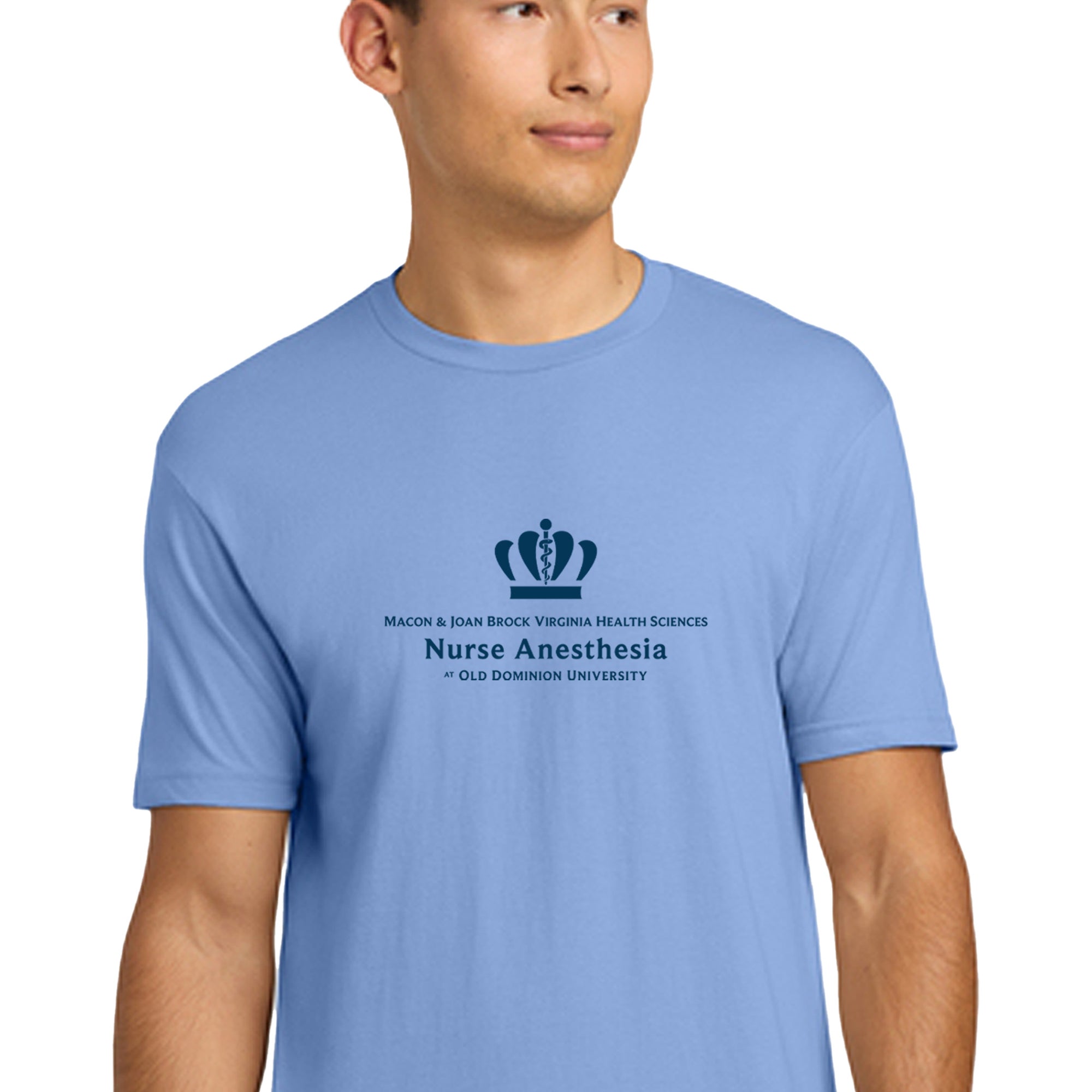 Old Dominion University, Full Logo, Nurse Anesthesia, Next Level Apparel® Unisex Cotton Tee - Carolina Blue