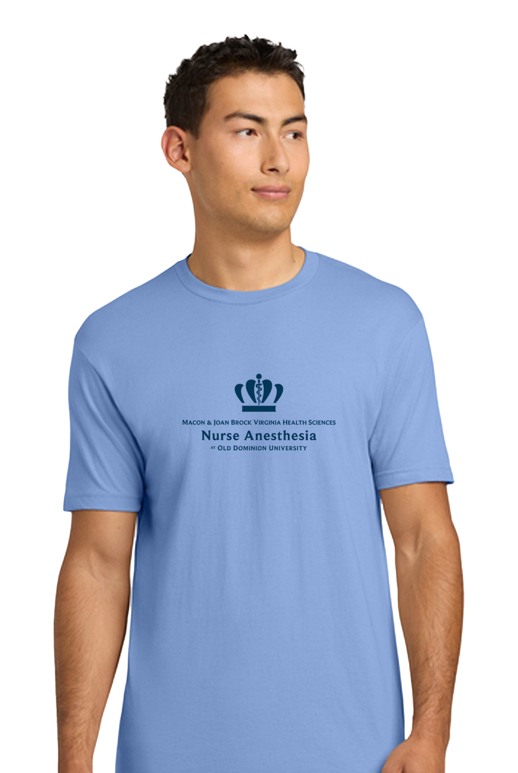 Old Dominion University, Full Logo, Nurse Anesthesia, Next Level Apparel® Unisex Cotton Tee - Carolina Blue