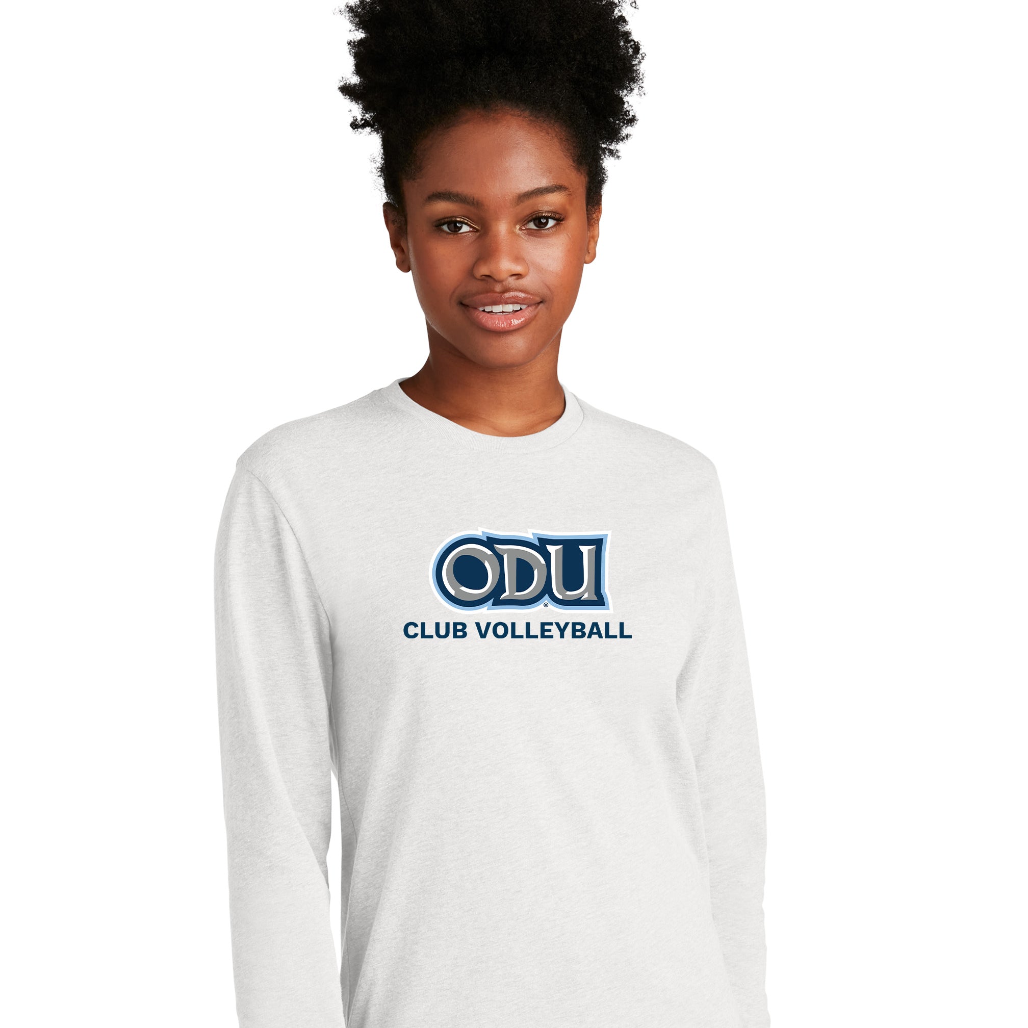 Old Dominion University, Club Sports - Volleyball, Adult CVC Long Sleeve T-Shirt - White