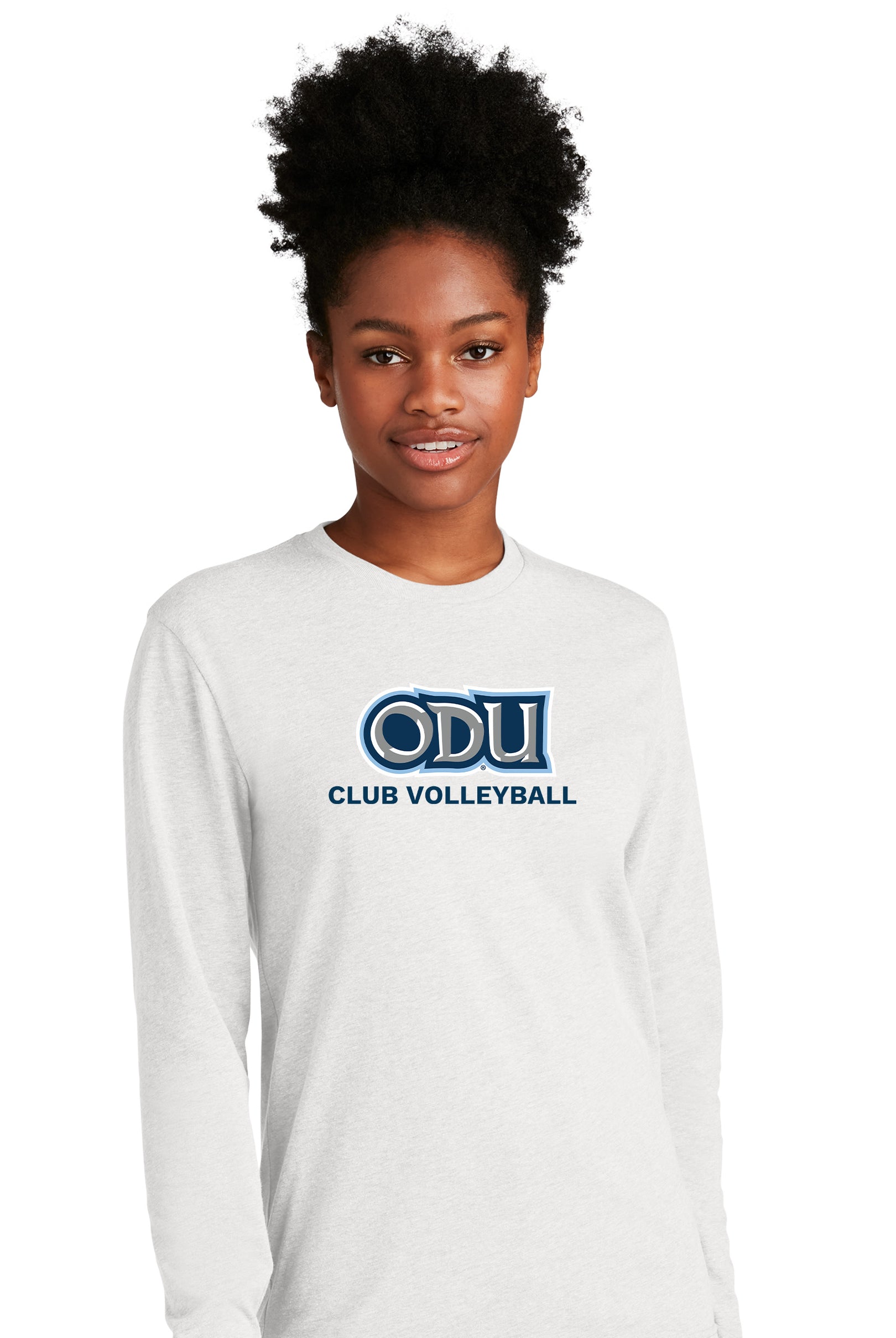 Old Dominion University, Club Sports - Volleyball, Adult CVC Long Sleeve T-Shirt - White