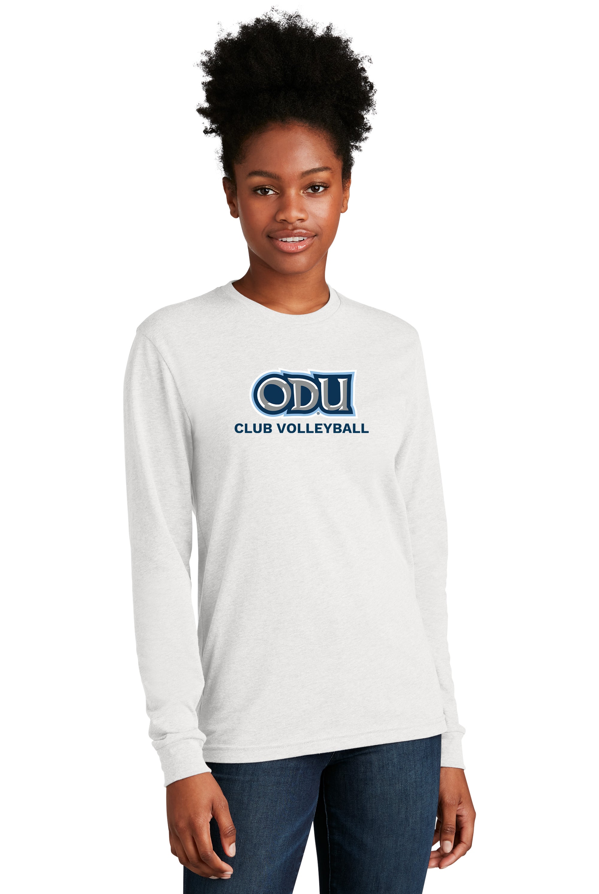 Old Dominion University, Club Sports - Volleyball, Adult CVC Long Sleeve T-Shirt - White
