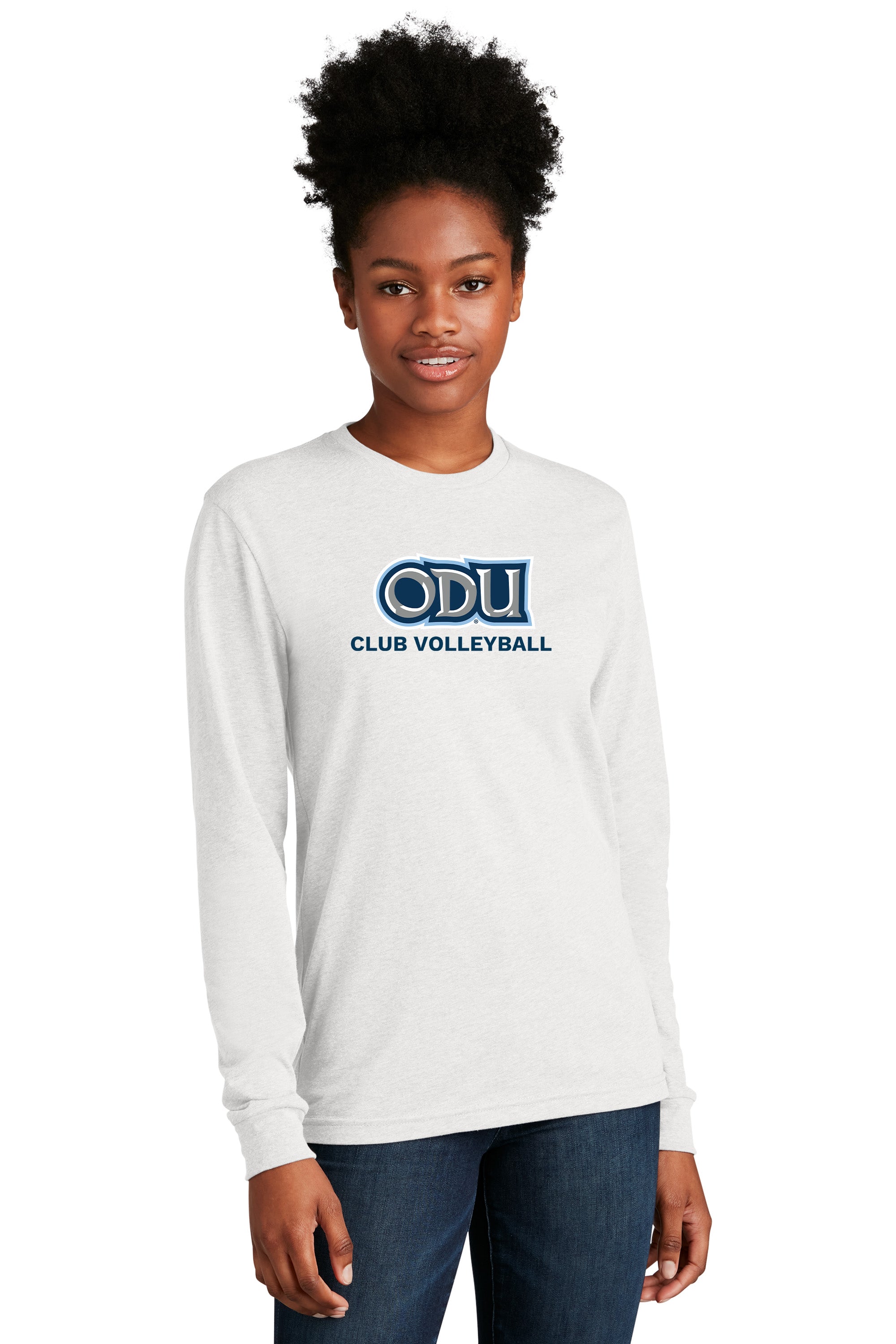 Old Dominion University, Club Sports - Volleyball, Adult CVC Long Sleeve T-Shirt - White