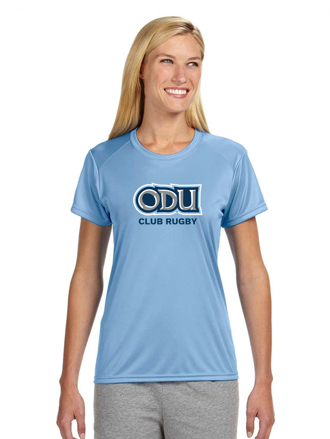 Old Dominion University, Club Sports - Rugby, A4 Women’s Cooling Performance Short Sleeve T-Shirt - Hudson Blue