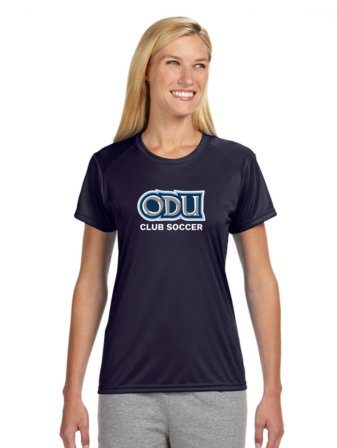 Old Dominion University, Club Sports - Soccer, A4 Women’s Cooling Performance Short Sleeve T-Shirt - Navy