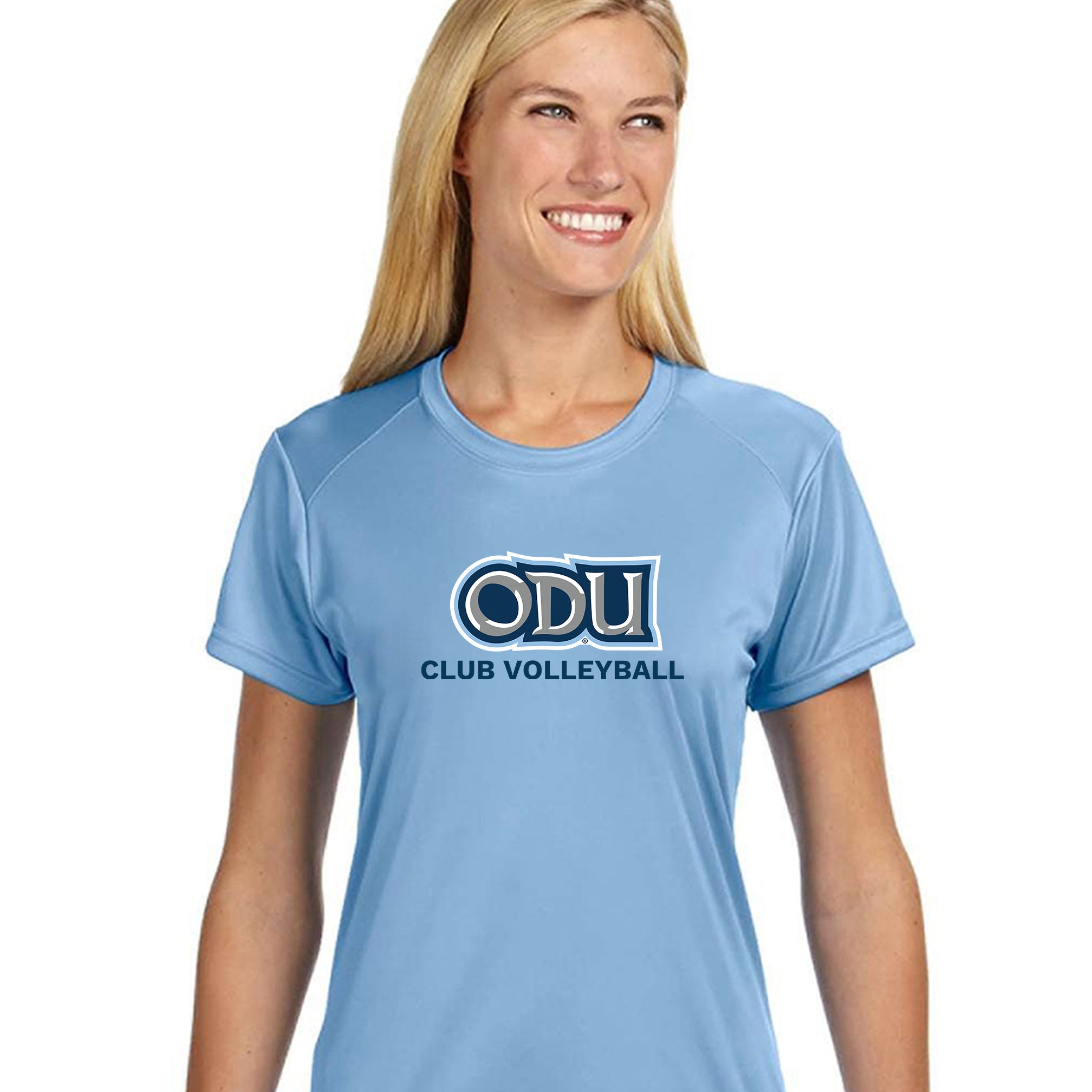 Old Dominion University, Club Sports - Volleyball, A4 Women’s Cooling Performance Short Sleeve T-Shirt - Hudson Blue