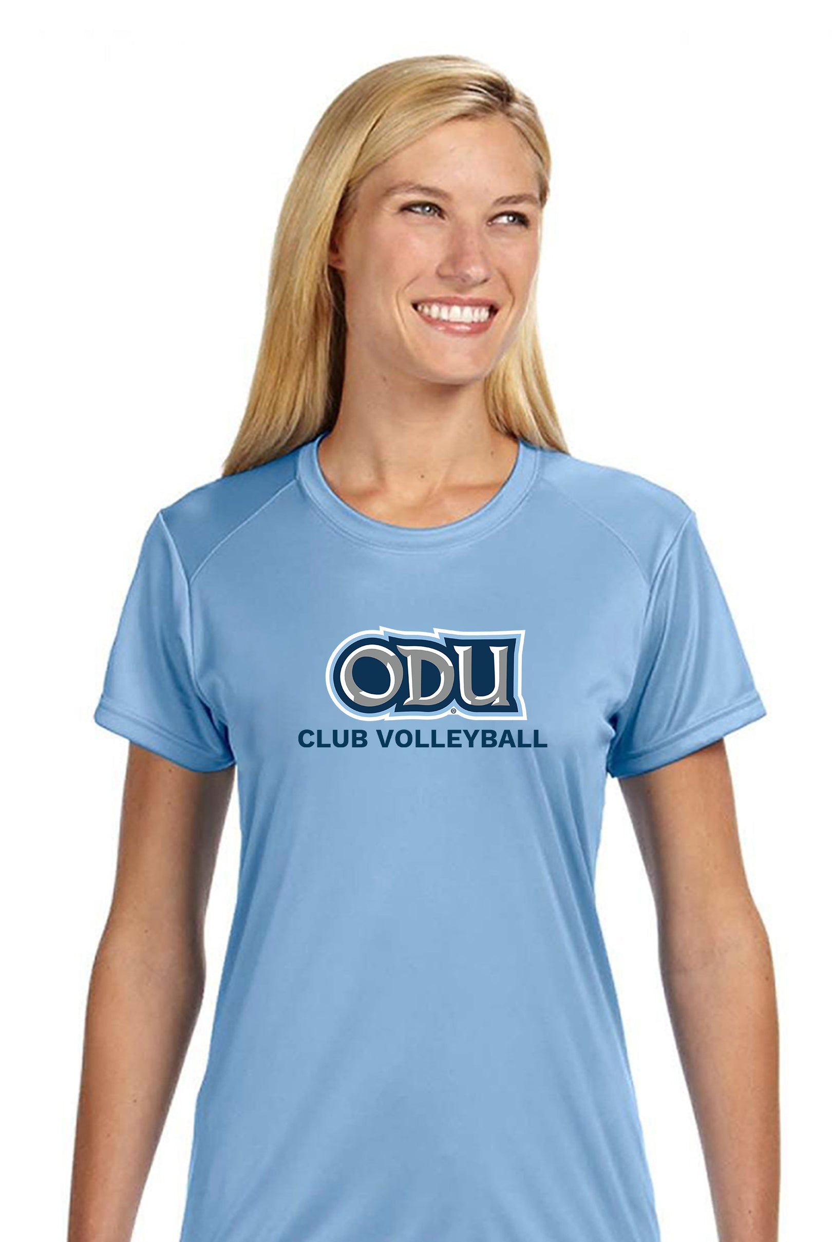 Old Dominion University, Club Sports - Volleyball, A4 Women’s Cooling Performance Short Sleeve T-Shirt - Hudson Blue