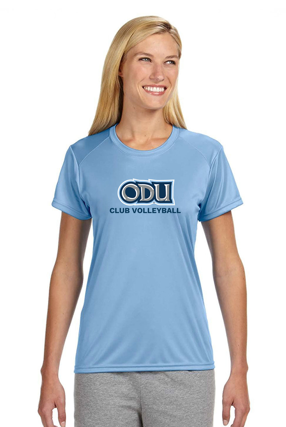 Old Dominion University, Club Sports - Volleyball, A4 Women’s Cooling Performance Short Sleeve T-Shirt - Hudson Blue