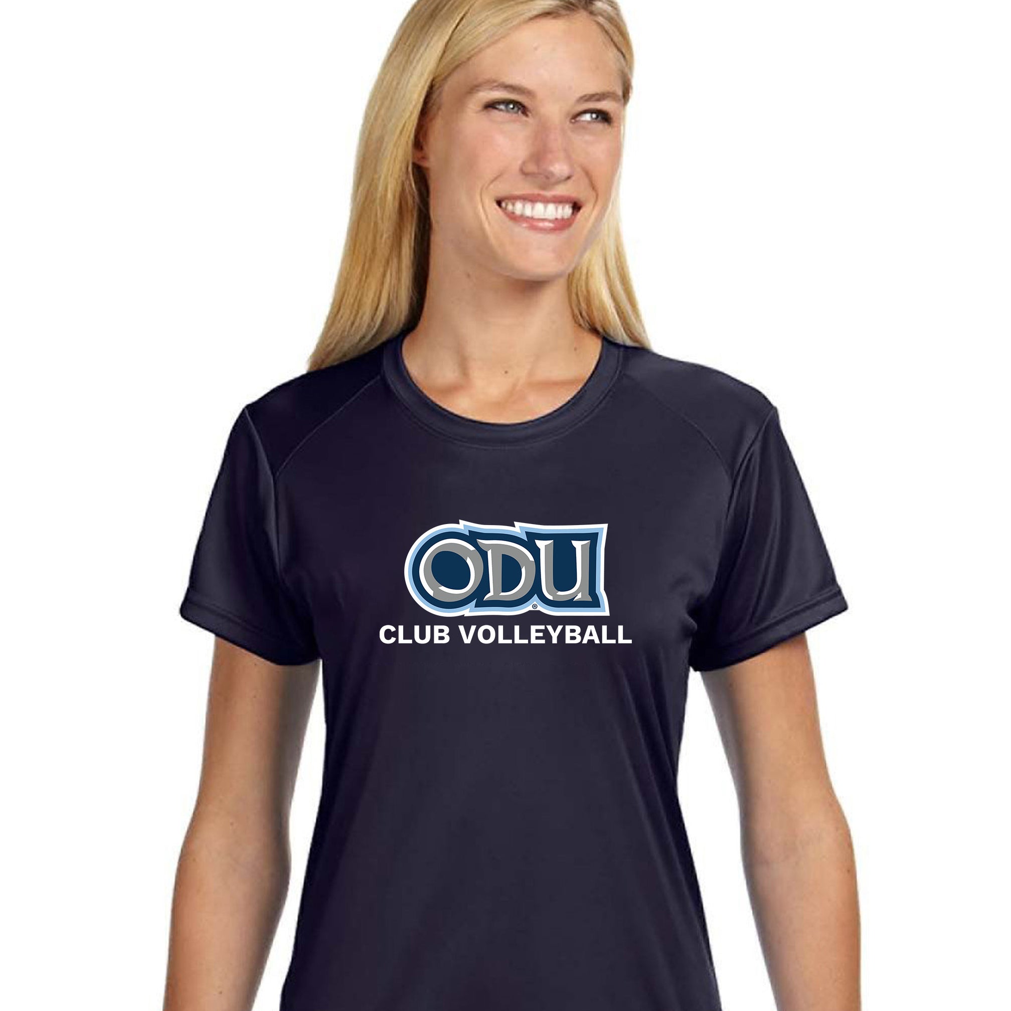 Old Dominion University, Club Sports - Volleyball, A4 Women’s Cooling Performance Short Sleeve T-Shirt - Navy
