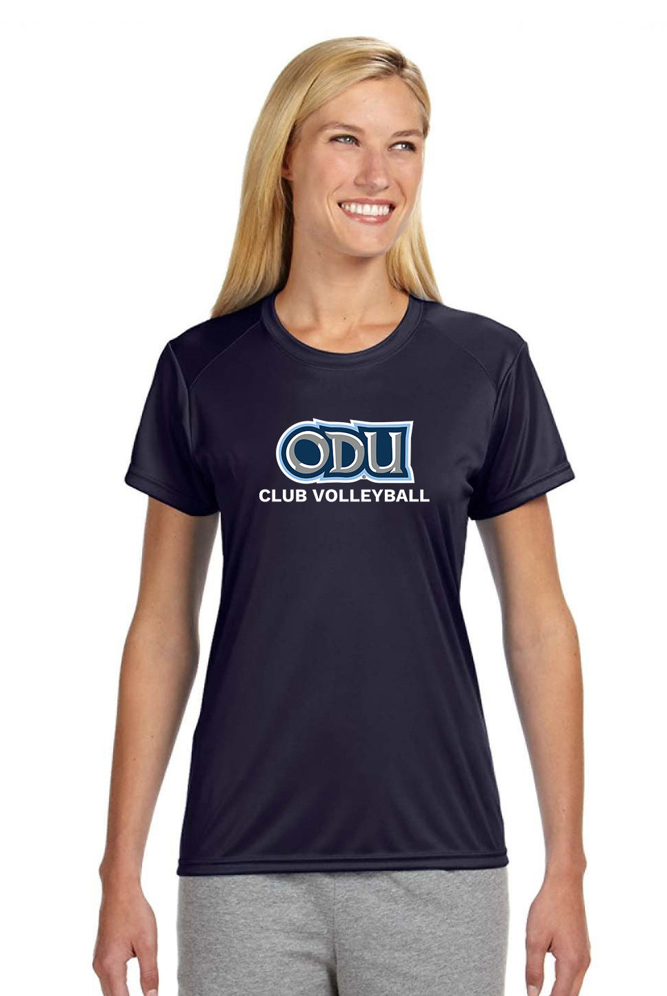 Old Dominion University, Club Sports - Volleyball, A4 Women’s Cooling Performance Short Sleeve T-Shirt - Navy