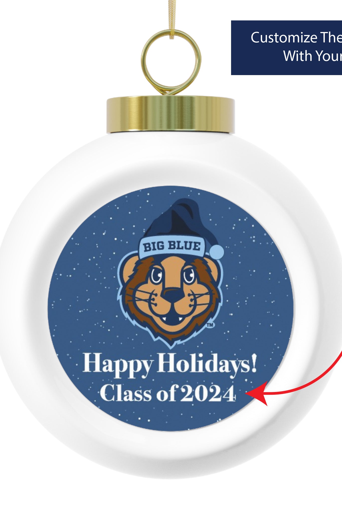 ODU, Big Blue, Class of, Customized Year, Christmas Ball Ornament