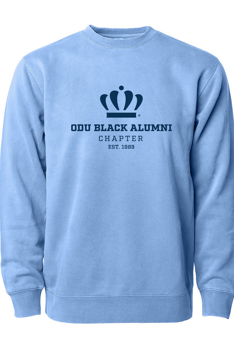 Old Dominion University, Black Alumni Chapter, #01, Mid weight Unisex Pigment Die Crew Sweatshirt - Light Blue
