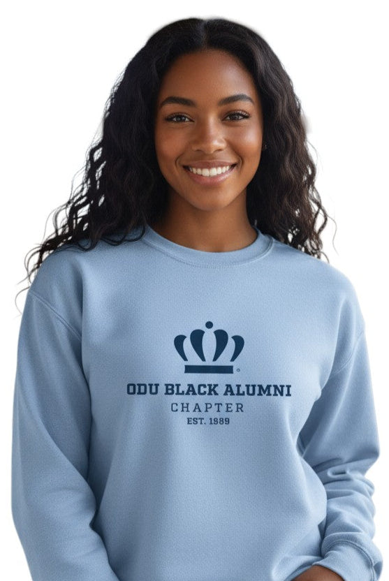 Old Dominion University, Black Alumni Chapter, #01, Mid weight Unisex Pigment Die Crew Sweatshirt - Light Blue