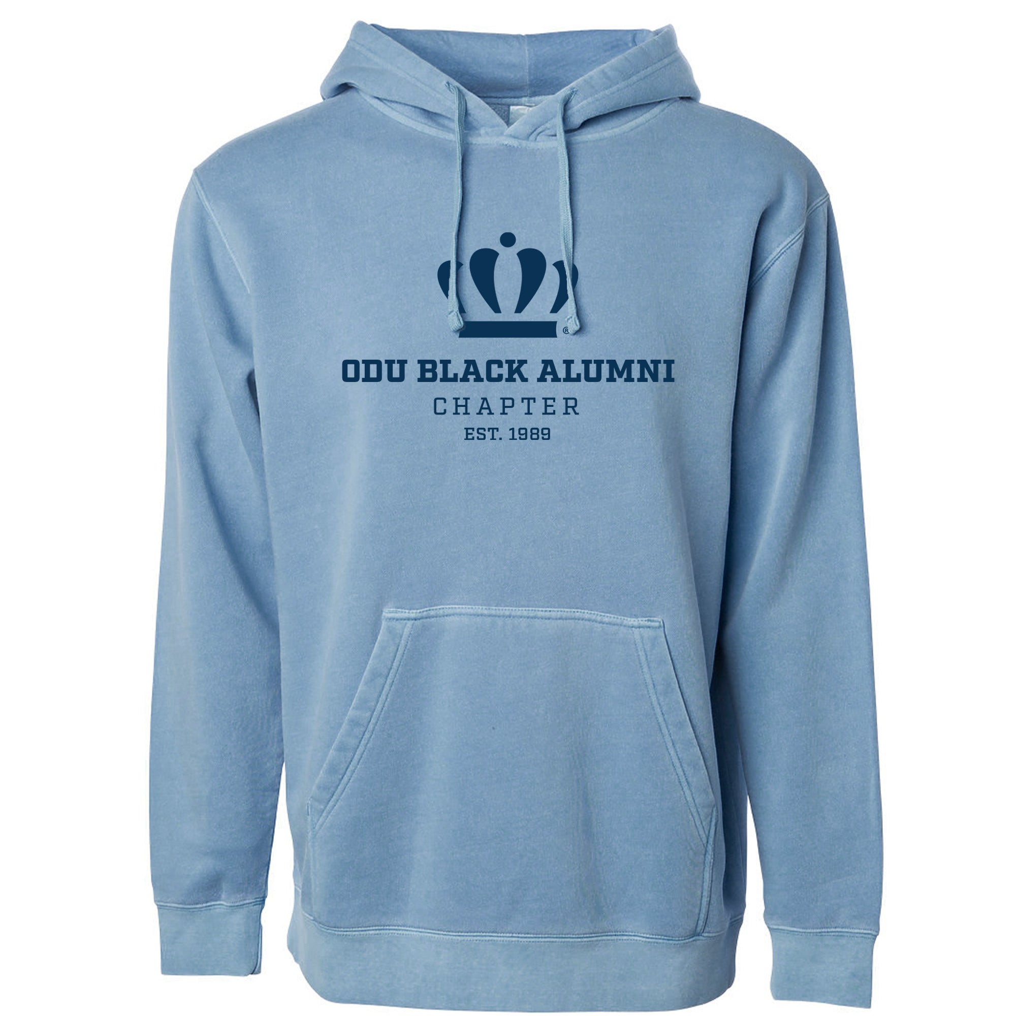 Old Dominion University, Black Alumni Chapter, #01, Independent Trading Unisex Pigment Dye Pullover- Pigment Light Blue