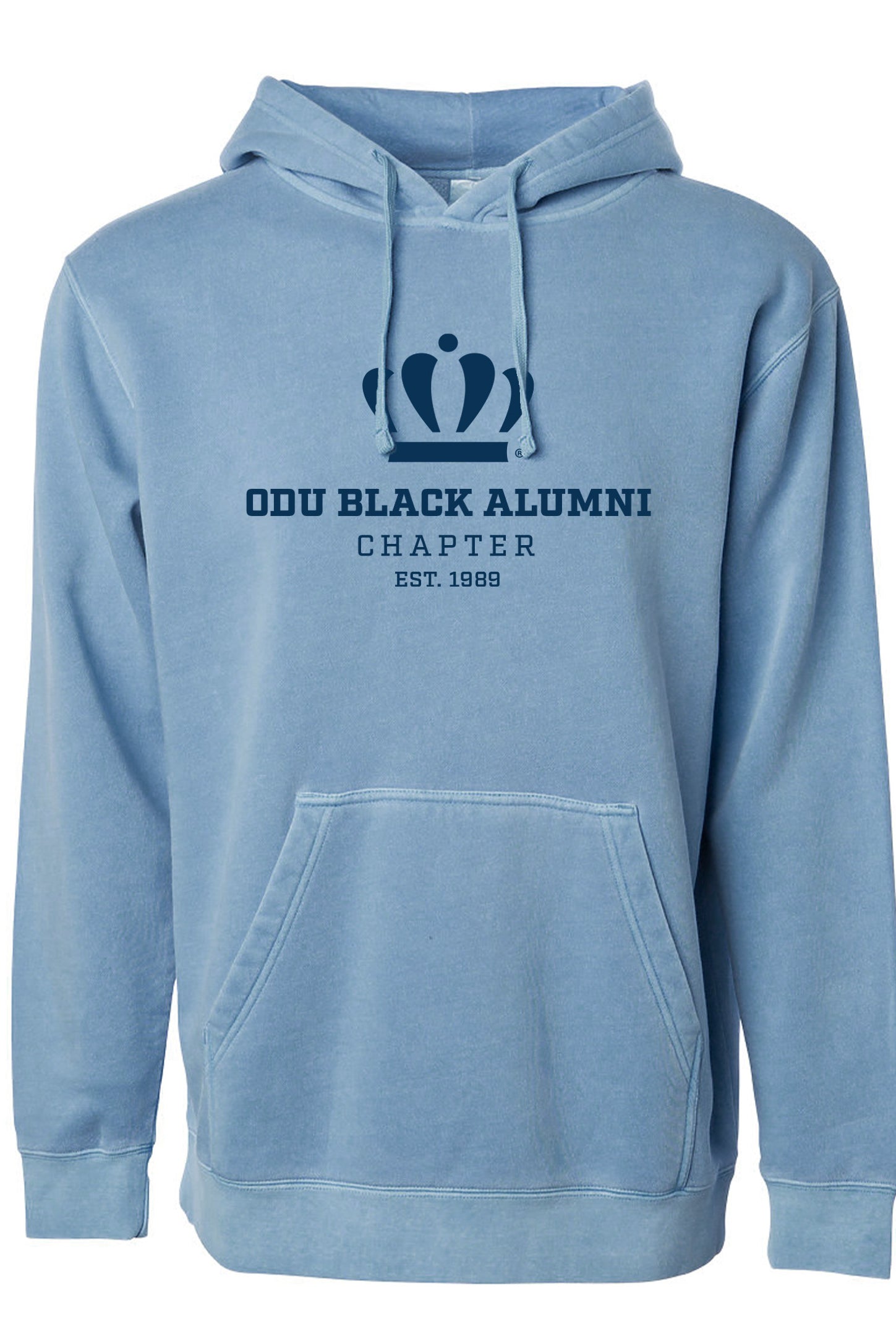 Old Dominion University, Black Alumni Chapter, #01, Independent Trading Unisex Pigment Dye Pullover- Pigment Light Blue