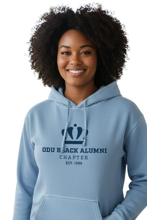 Old Dominion University, Black Alumni Chapter, #01, Independent Trading Unisex Pigment Dye Pullover- Pigment Light Blue