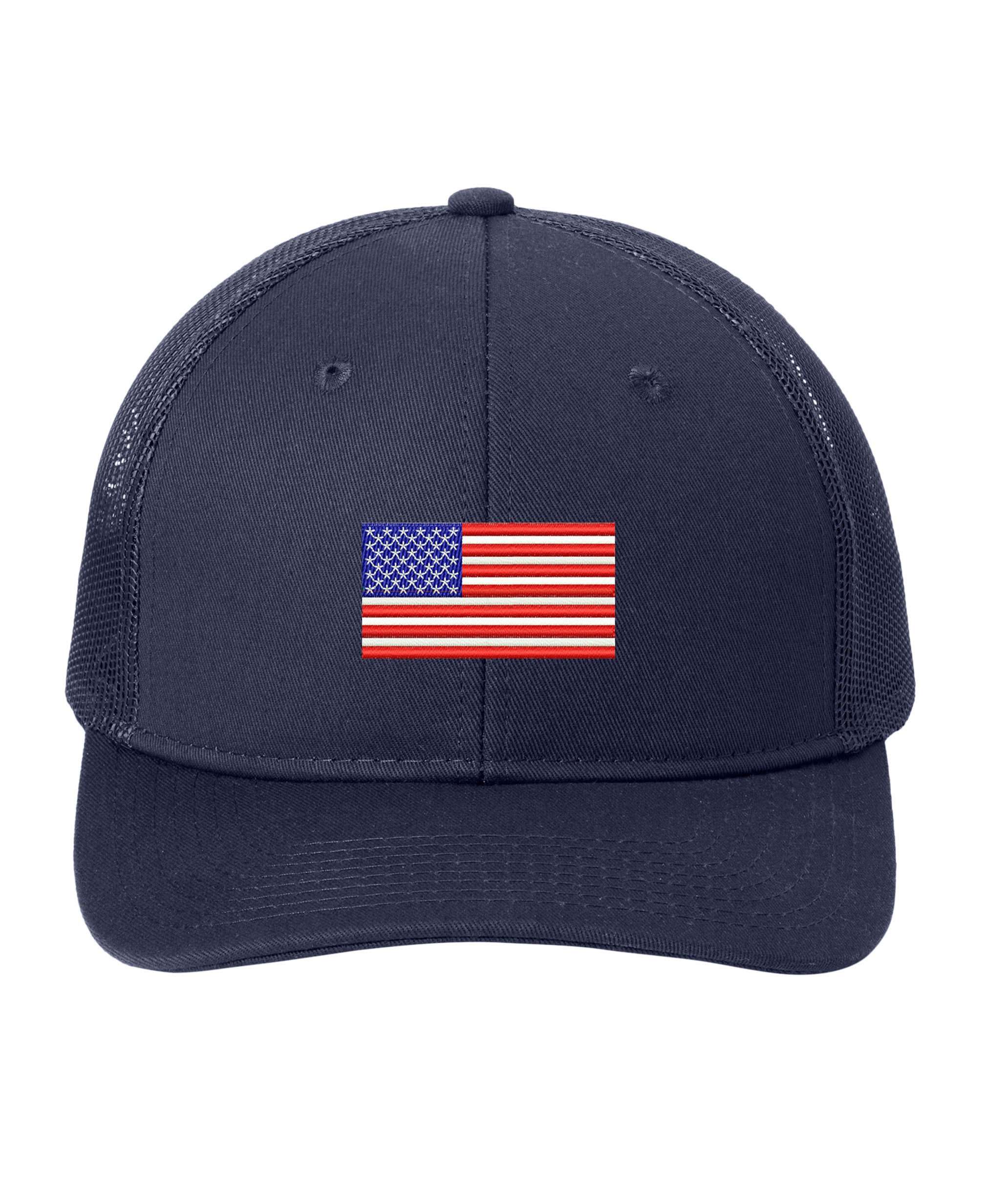 U.S. Flag, Port Authority® Snapback Trucker Cap - Navy