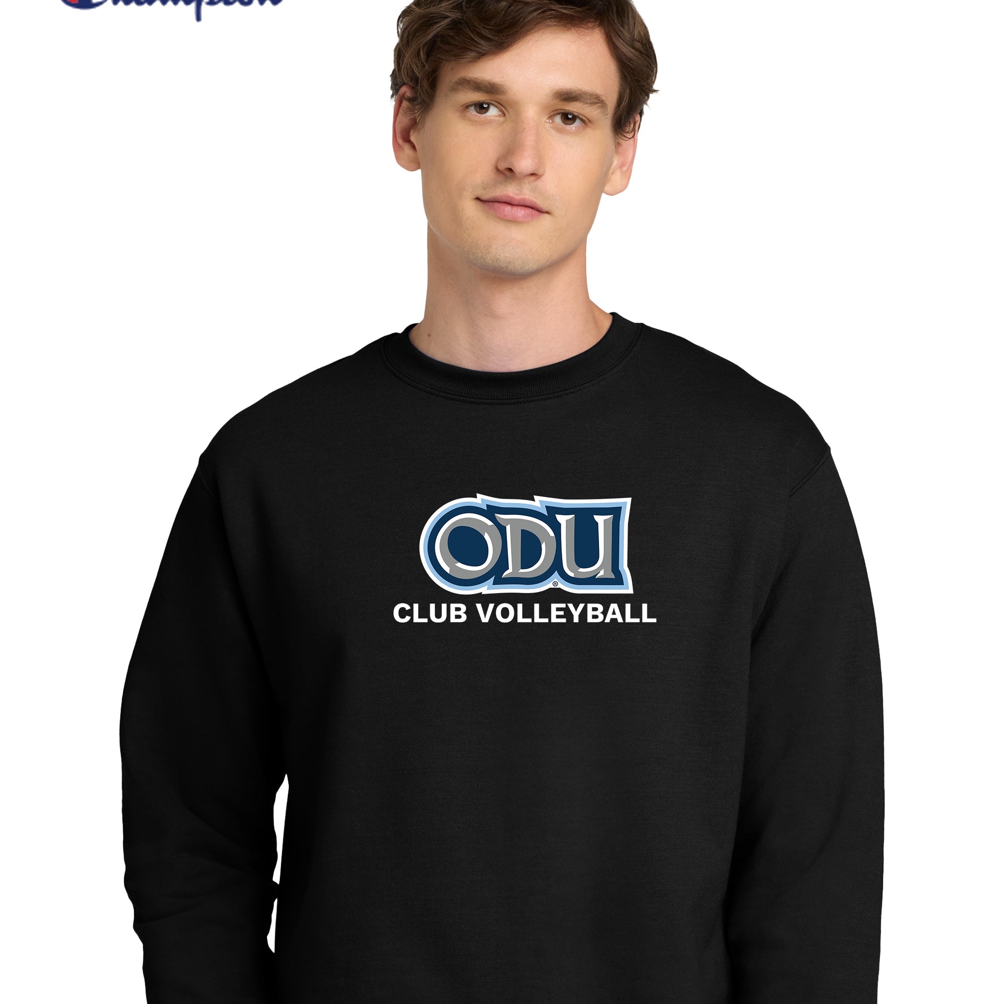 Old Dominion University, Club Sports - Volleyball, Champion® Powerblend® Crewneck Sweatshirt - Black