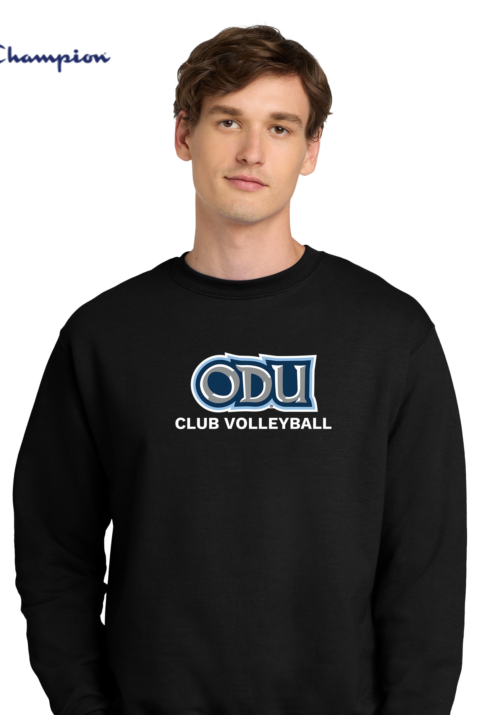 Old Dominion University, Club Sports - Volleyball, Champion® Powerblend® Crewneck Sweatshirt - Black