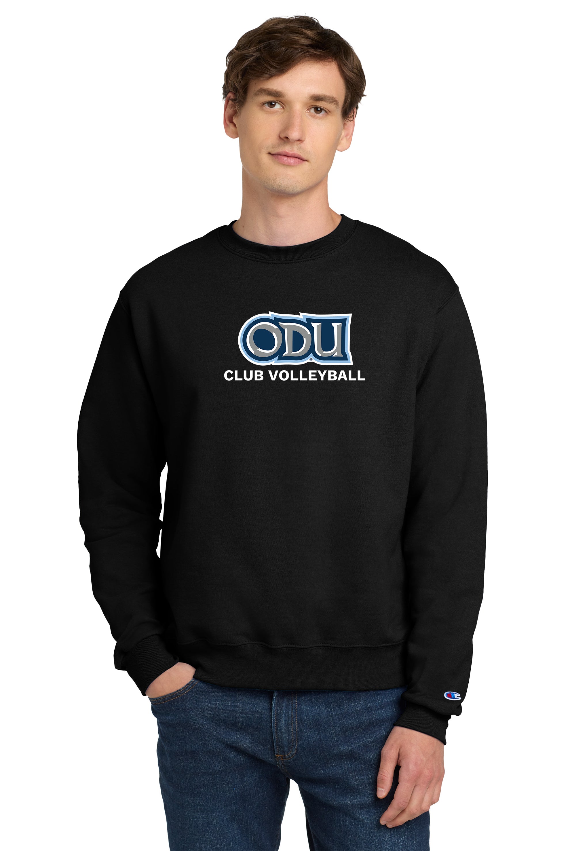 Old Dominion University, Club Sports - Volleyball, Champion® Powerblend® Crewneck Sweatshirt - Black