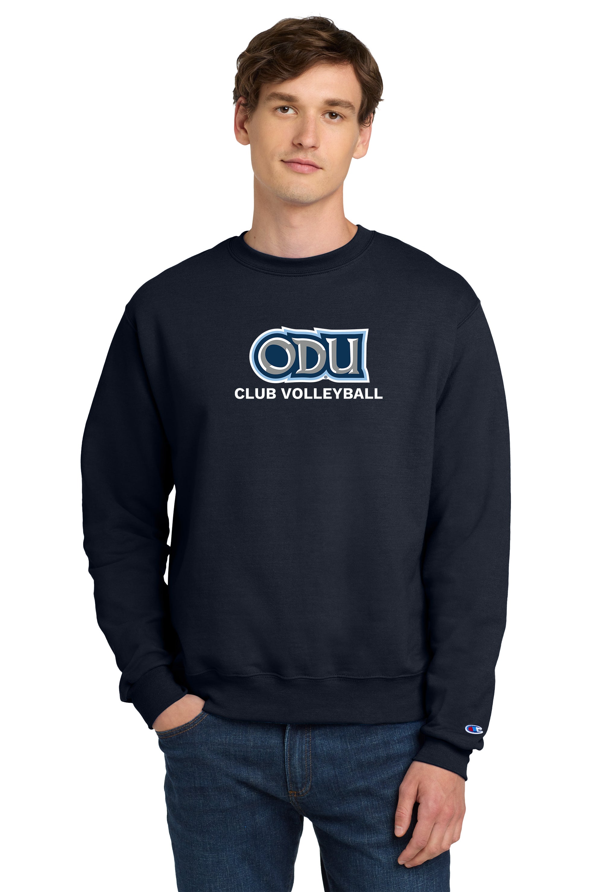 Old Dominion University, Club Sports - Volleyball, Champion® Powerblend® Crewneck Sweatshirt - Navy