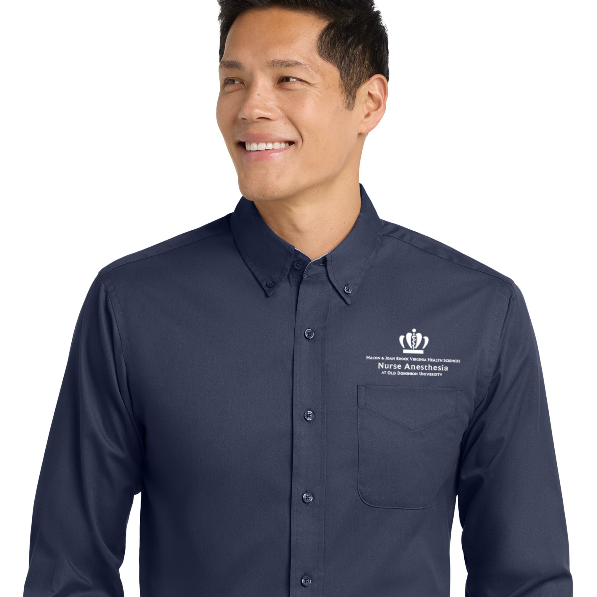 Old Dominion University, Nurse Anesthesia, Port Authority® Long Sleeve Easy Care Shirt - Navy
