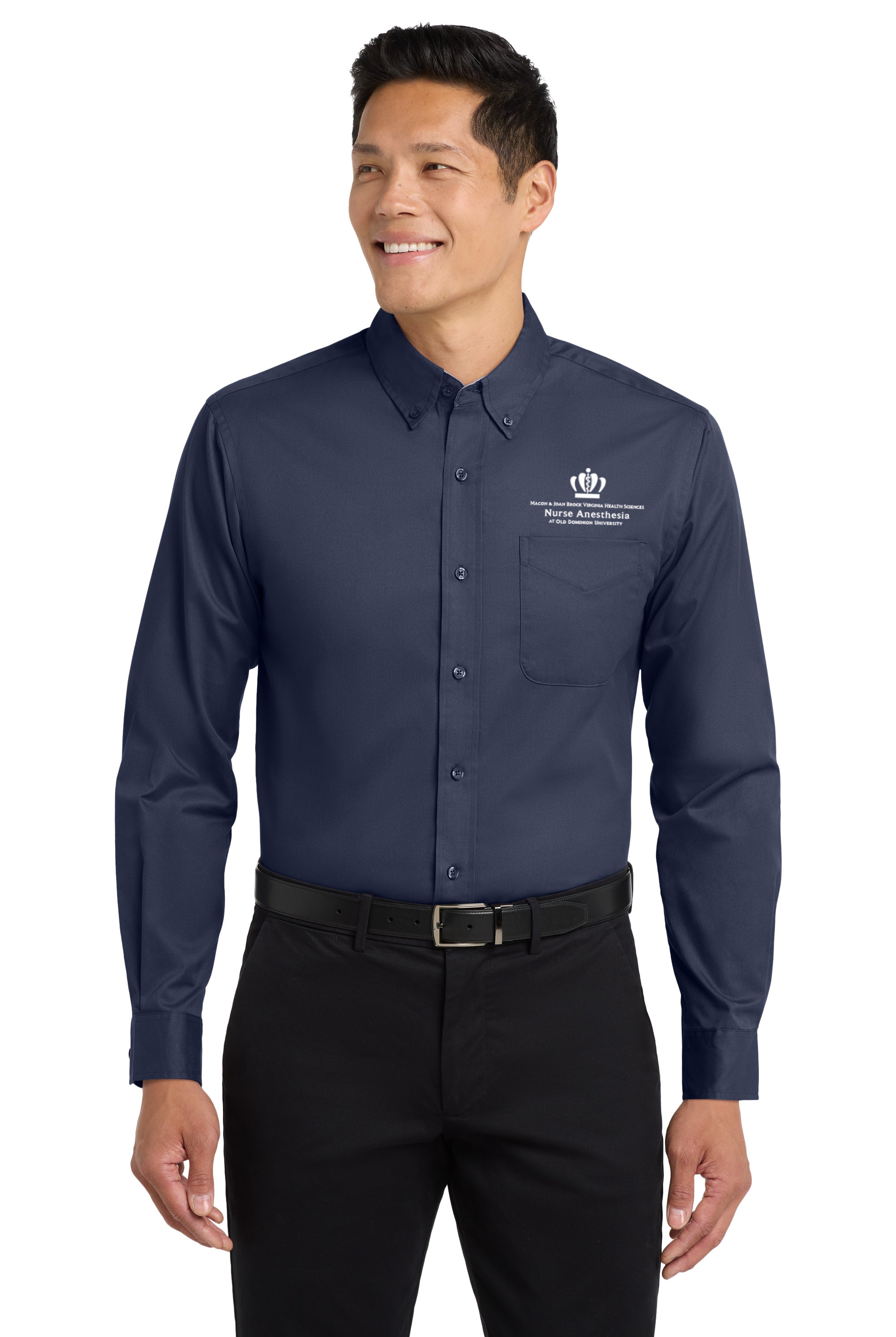 Old Dominion University, Nurse Anesthesia, Port Authority® Long Sleeve Easy Care Shirt - Navy