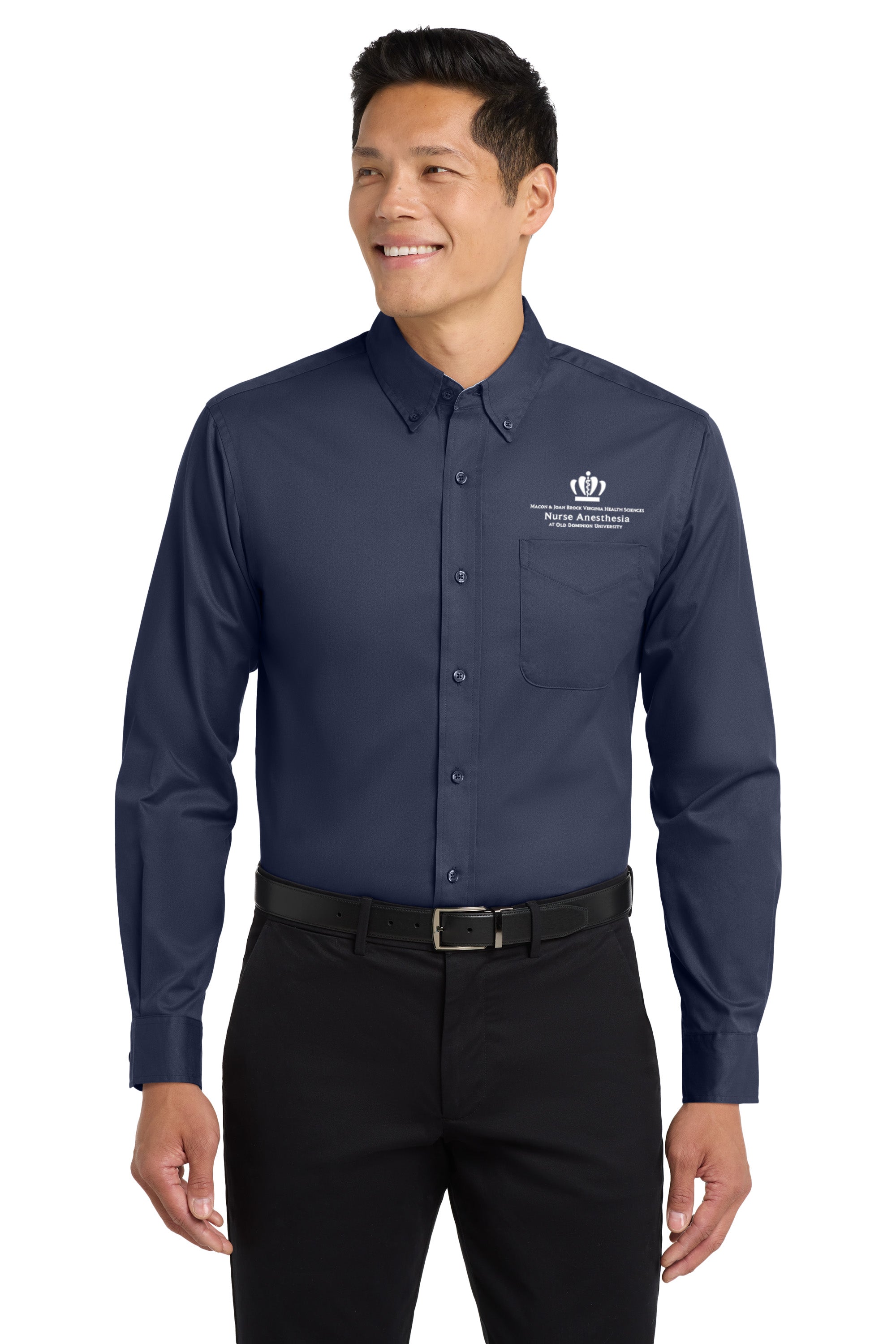 Old Dominion University, Nurse Anesthesia, Port Authority® Long Sleeve Easy Care Shirt - Navy