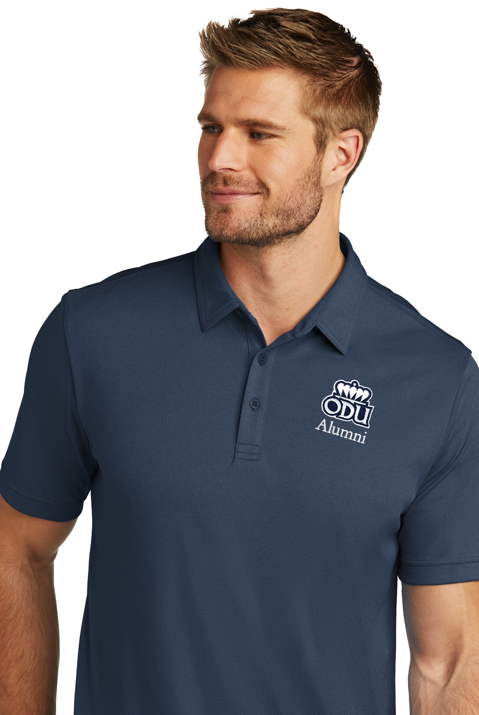 Old Dominion University, ODU Logo, Alumni, TravisMathew Cotton Performance Polo Shirt - Blue Night