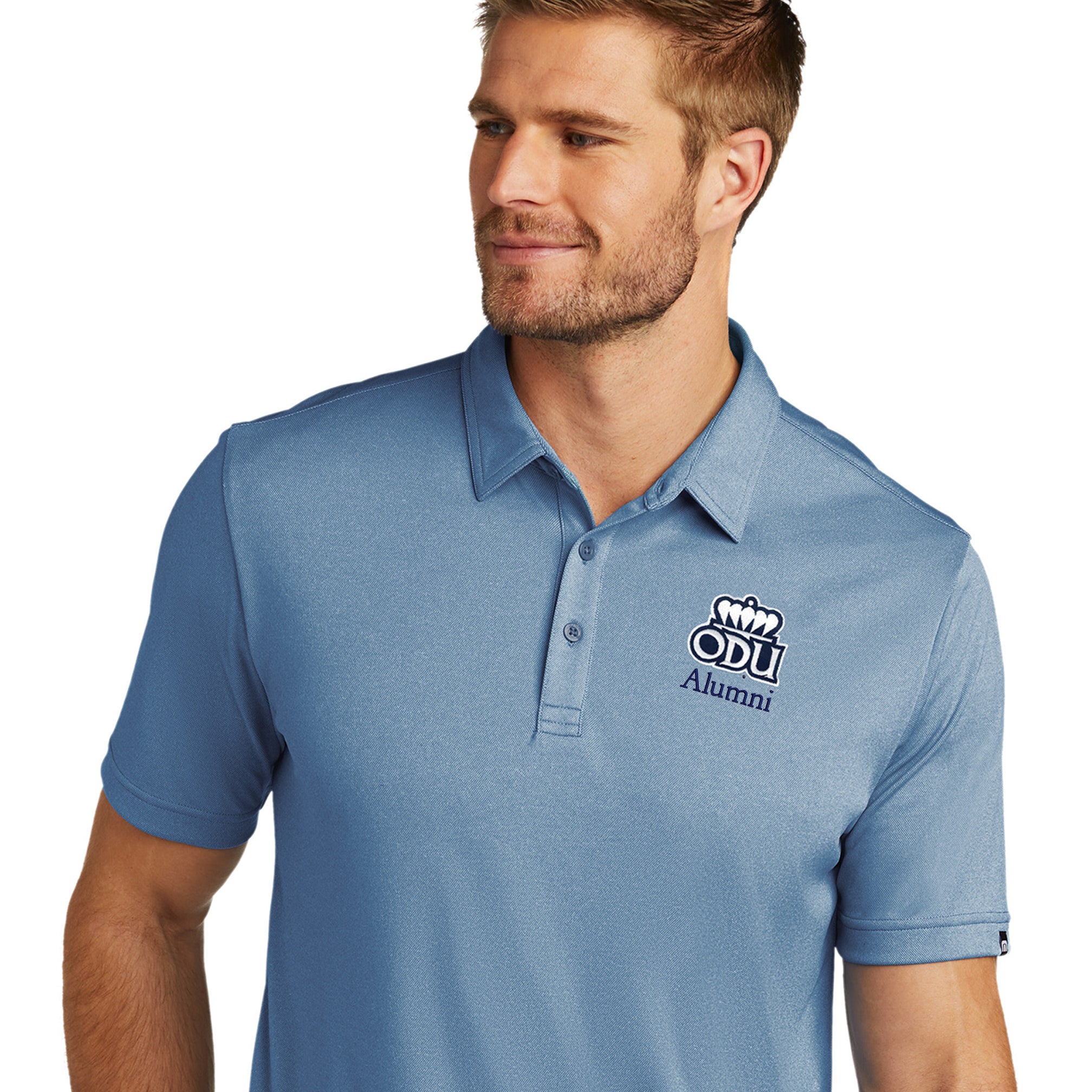 Old Dominion University, ODU Logo, Alumni, TravisMathew Cotton Performance Polo Shirt - Brilliant Blue