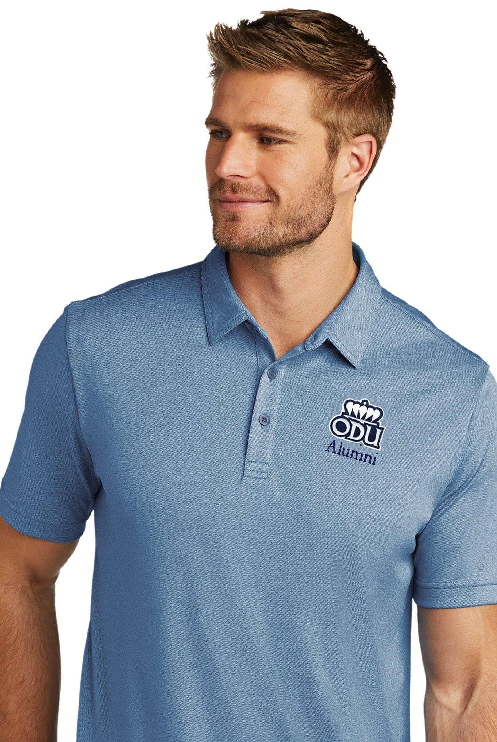 Old Dominion University, ODU Logo, Alumni, TravisMathew Cotton Performance Polo Shirt - Brilliant Blue