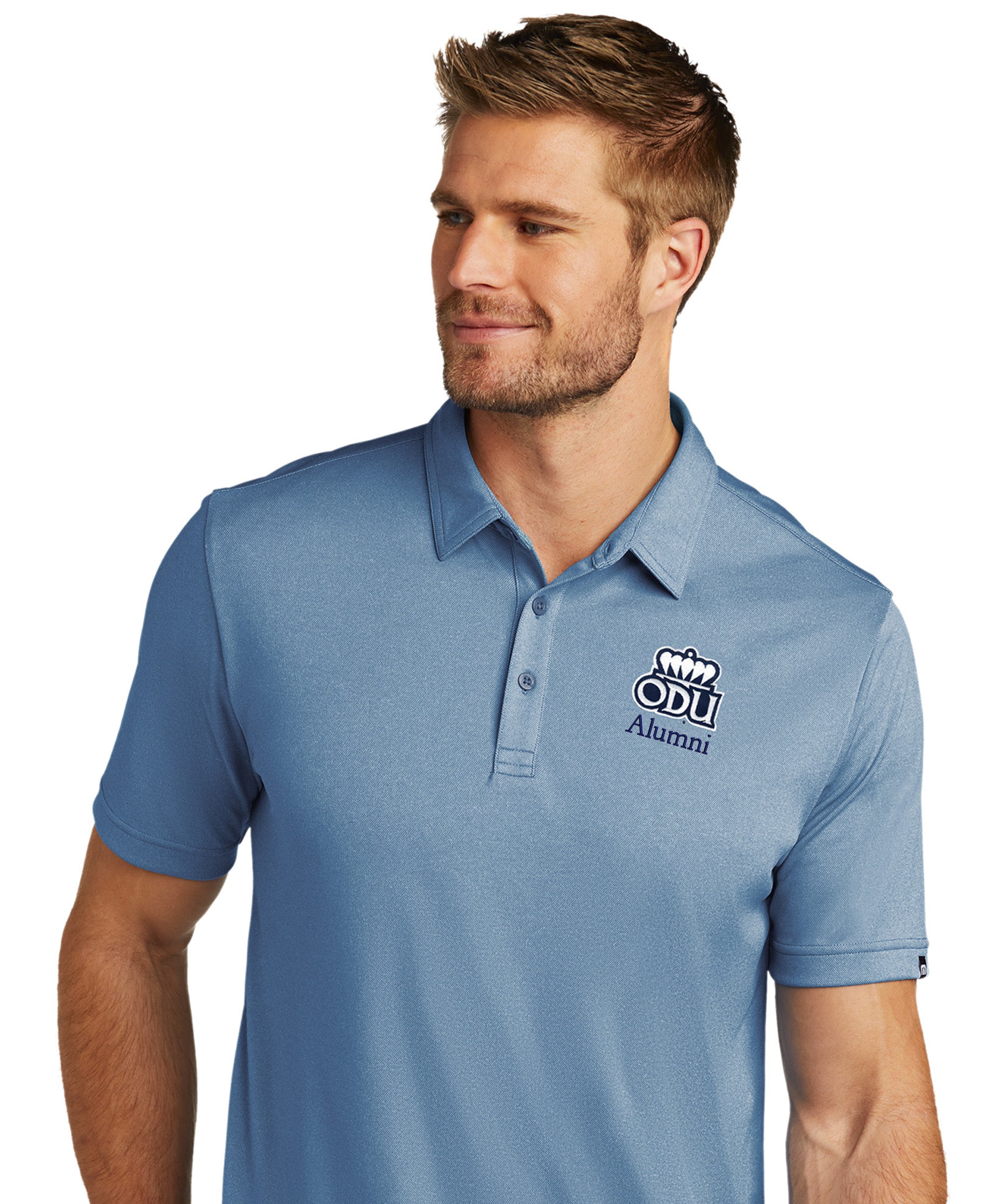 Old Dominion University, ODU Logo, Alumni, TravisMathew Cotton Performance Polo Shirt - Brilliant Blue