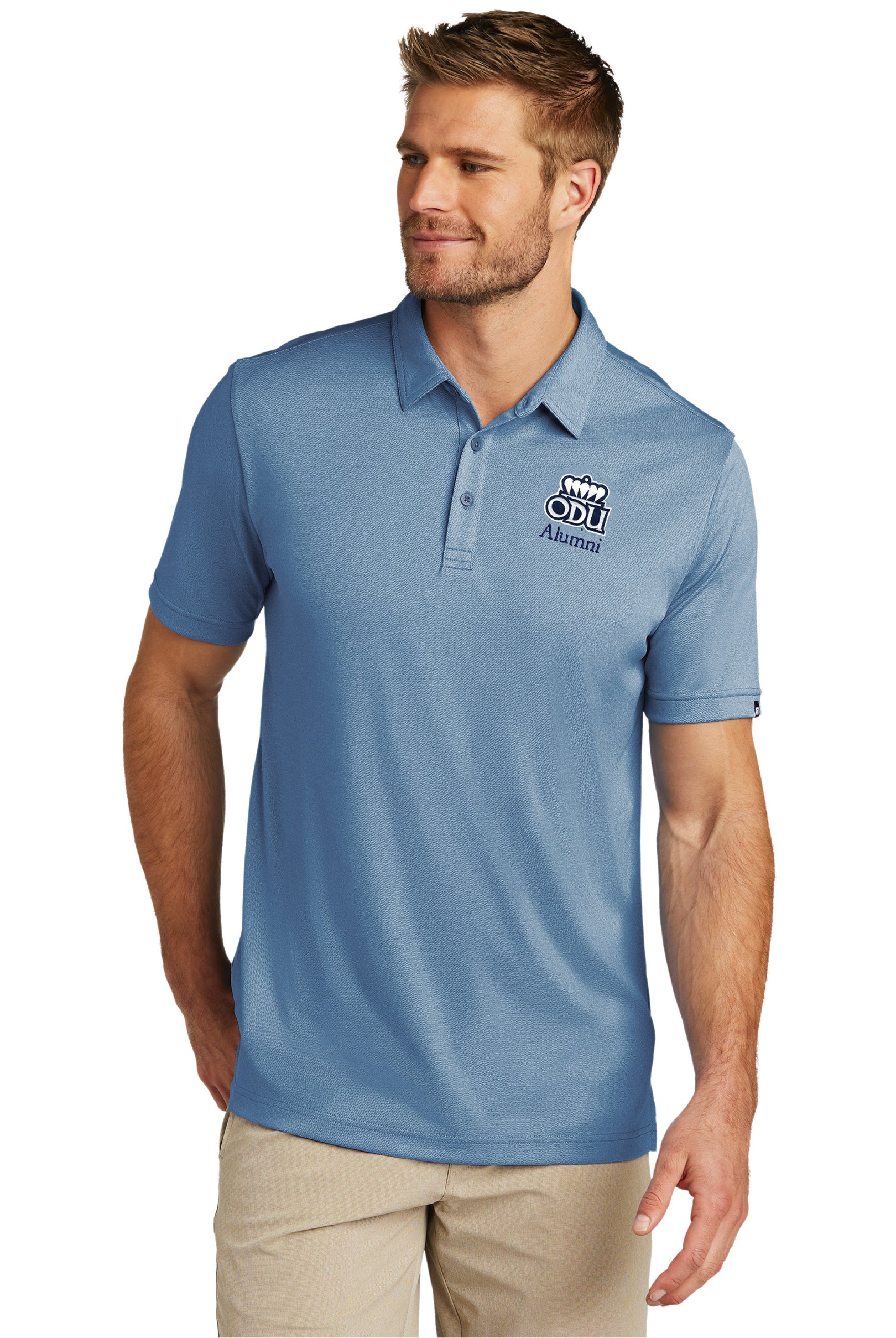 Old Dominion University, ODU Logo, Alumni, TravisMathew Cotton Performance Polo Shirt - Brilliant Blue