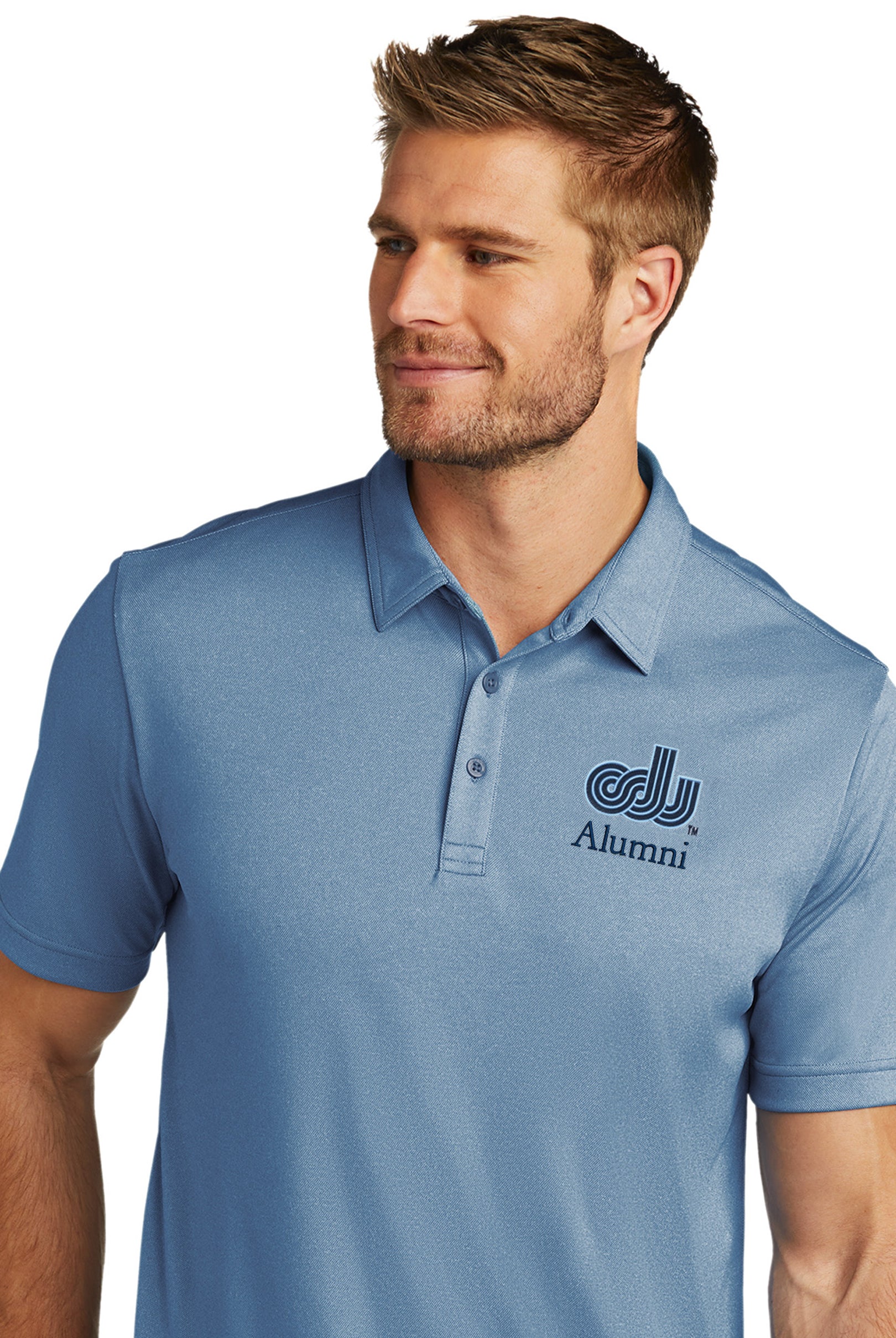 Old Dominion University, ODU Vintage Logo, Alumni, TravisMathew Cotton Performance Polo - Brilliant Blue