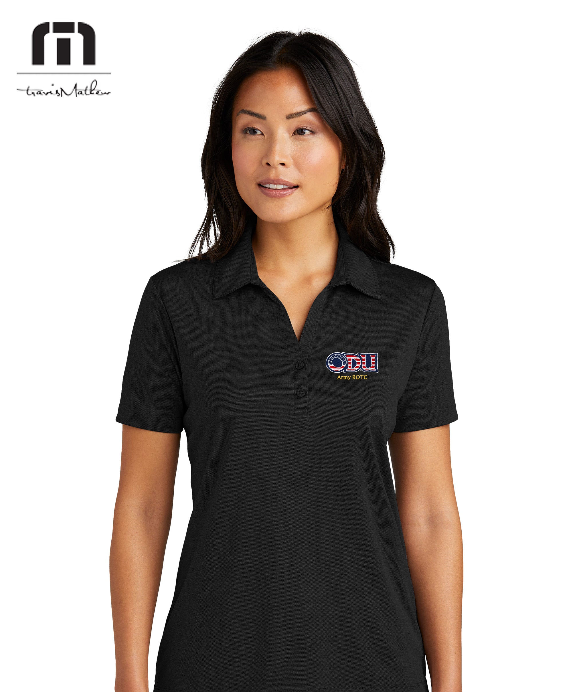 Old Dominion University, ODU Military - Army ROTC, TravisMathew Women's Coto Performance Polo - Black