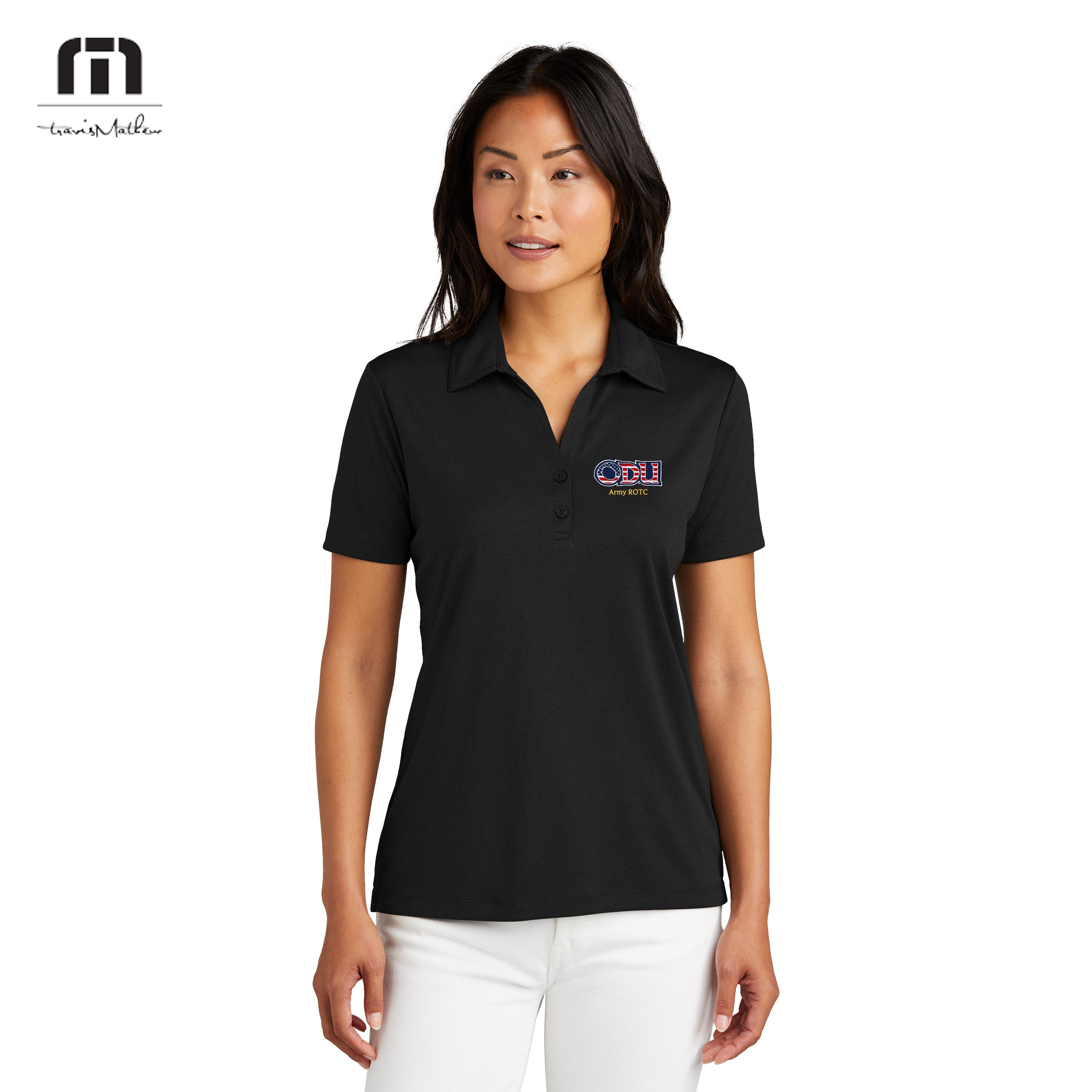Old Dominion University, ODU Military - Army ROTC, TravisMathew Women's Coto Performance Polo - Black