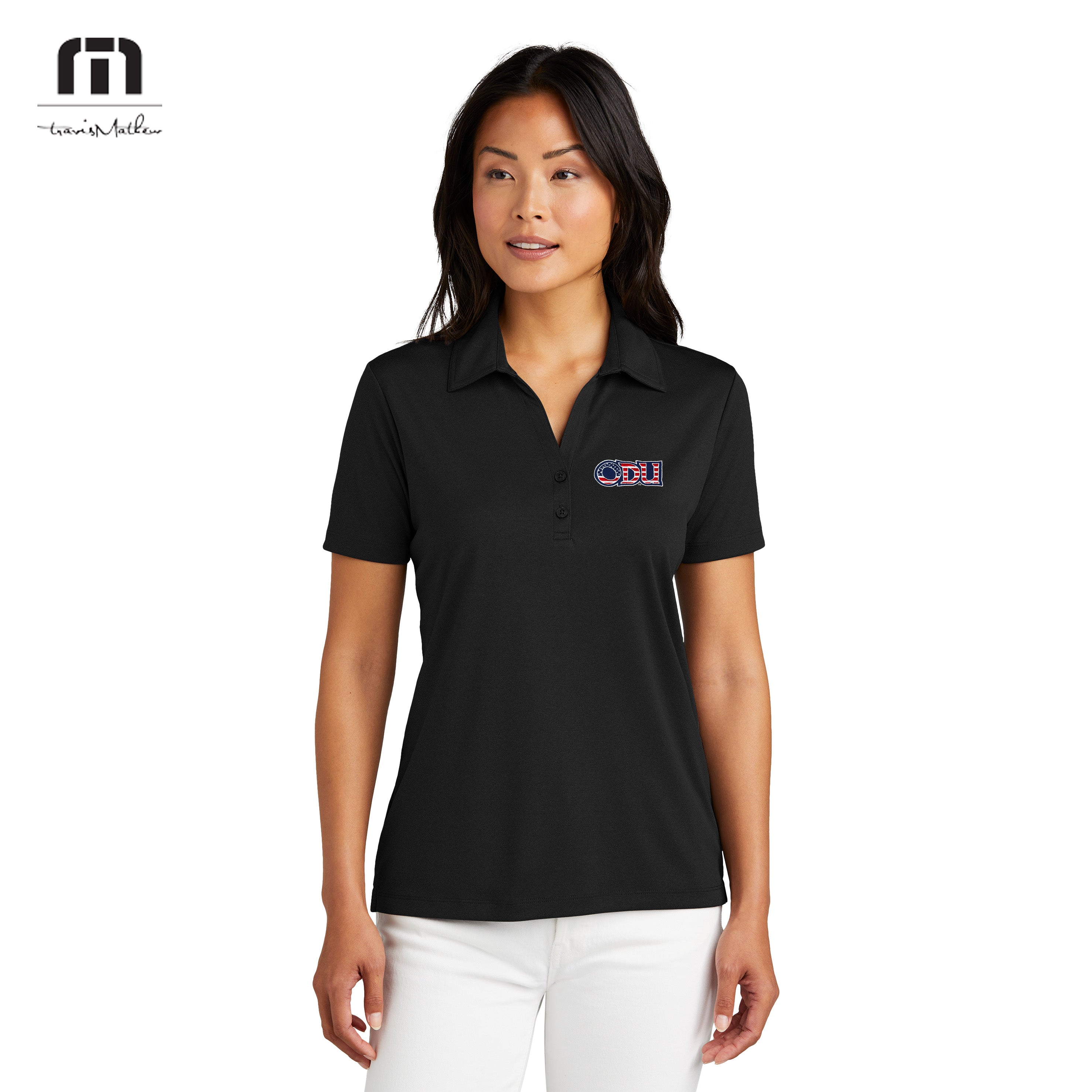 Old Dominion University, ODU Military, Military Logo, TravisMathew Women's Coto Performance Polo - Black