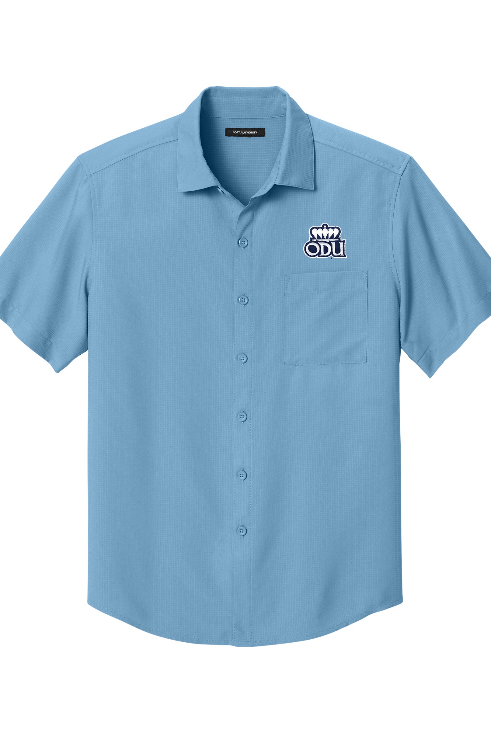 Old Dominion University, Logo 03, Short Sleeve UV Dockside Shirt - Hudson Blue